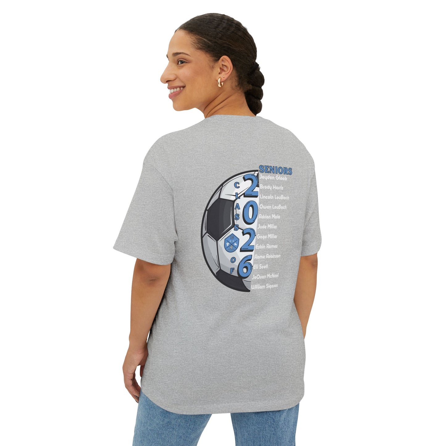 Collins Soccer Seniors Oversized Boxy Tee (Titans Crest), Soccer Senior Tribute, Class of 2026