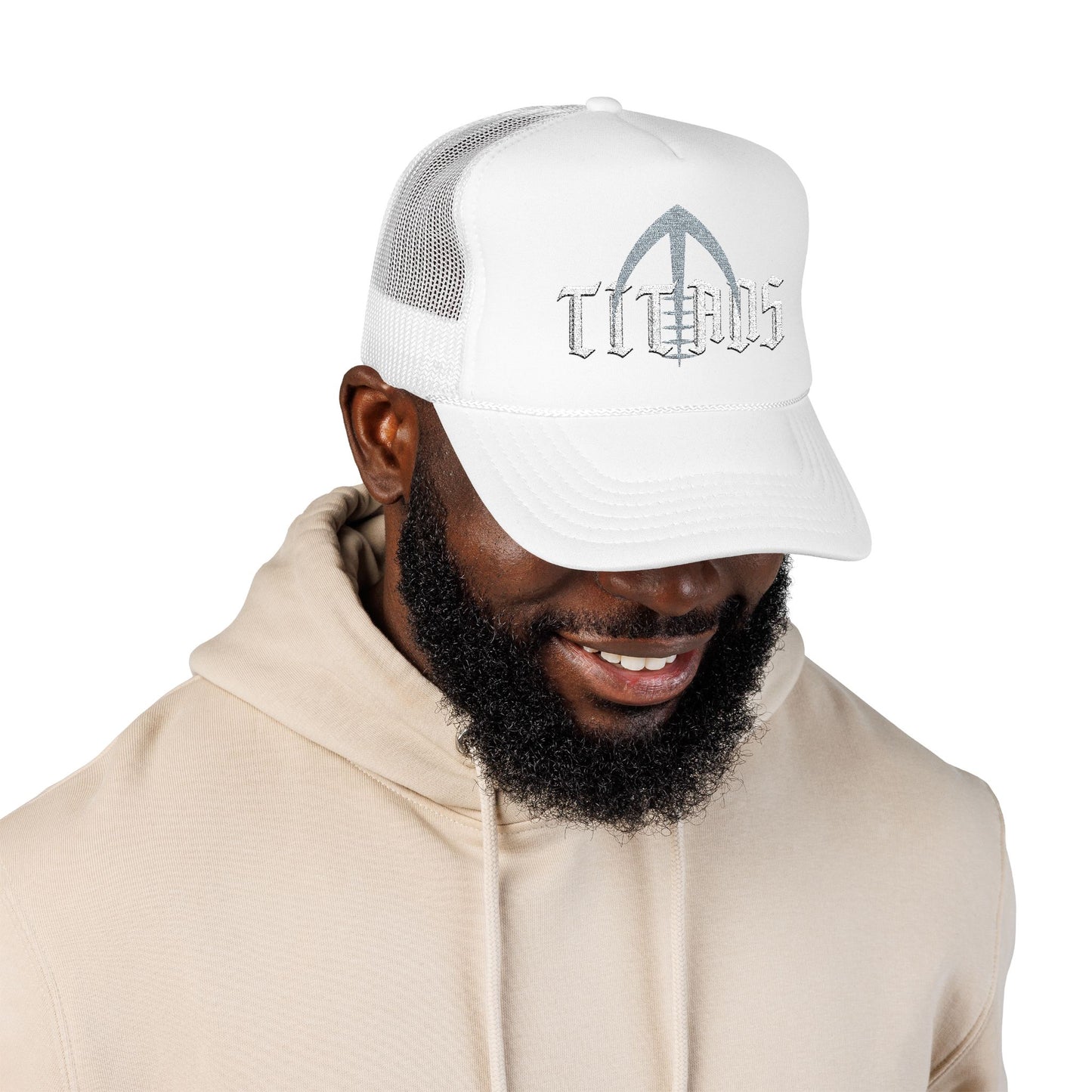 TITANS Embroidered Foam Trucker Hat, Stylish Snapback, Collins Football