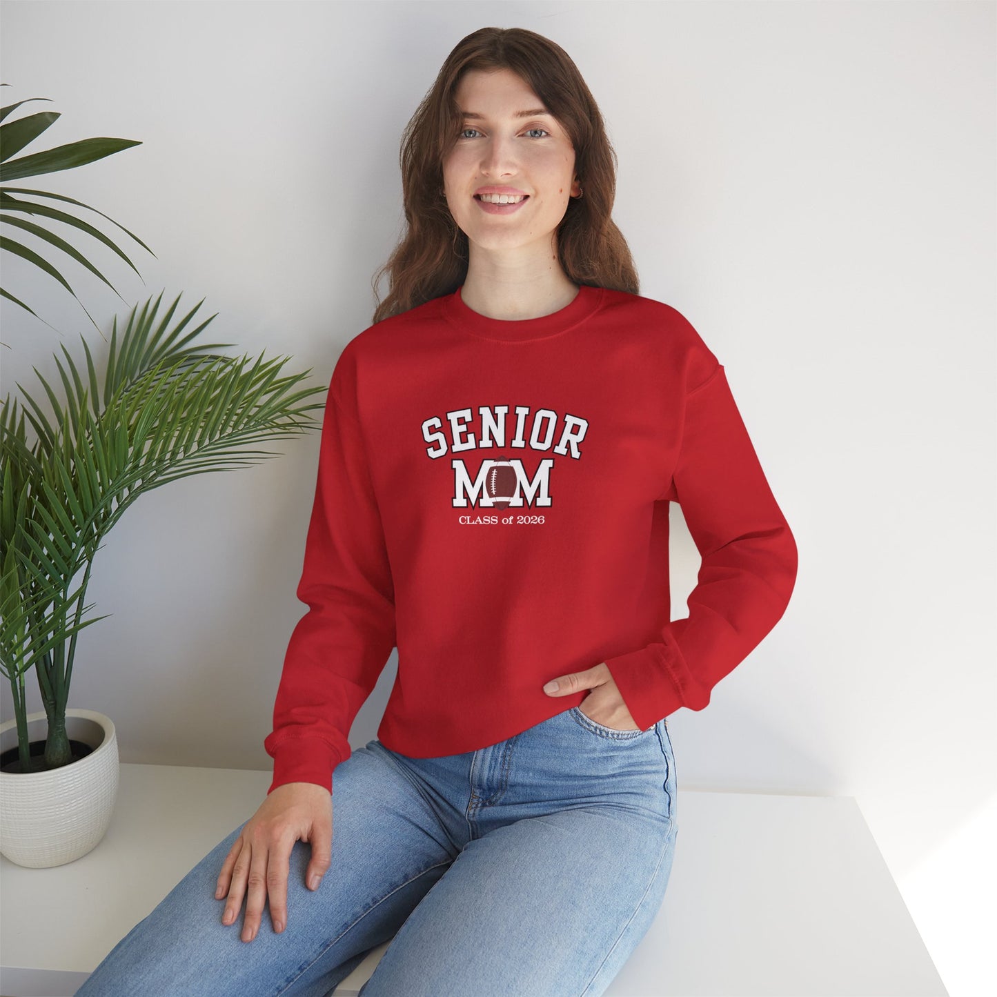 Senior Football Mom Crewneck Sweatshirt | Class of 2026