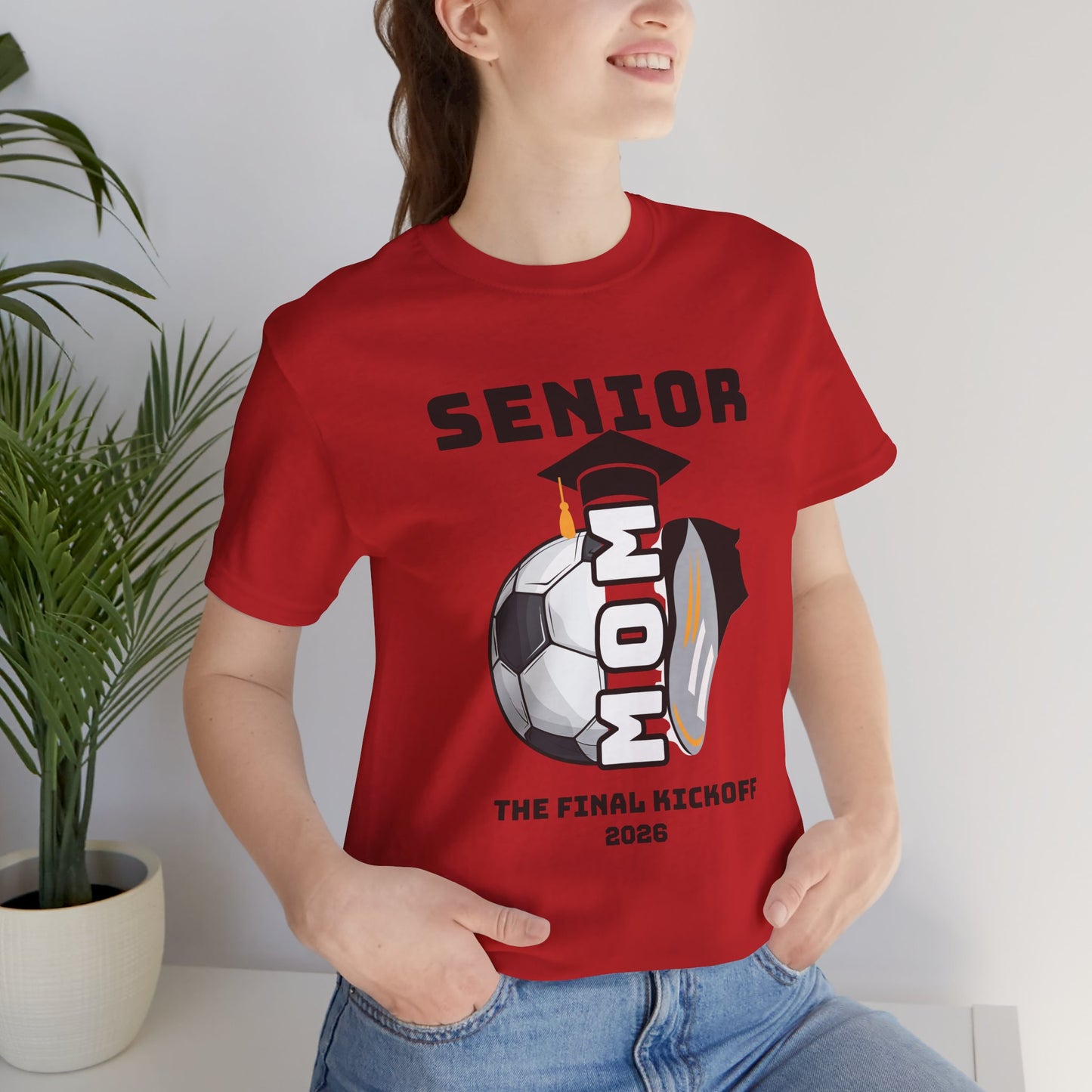 The Final Kickoff, Senior Mom Soccer Tee - Unisex Jersey Short Sleeve, End of Season
