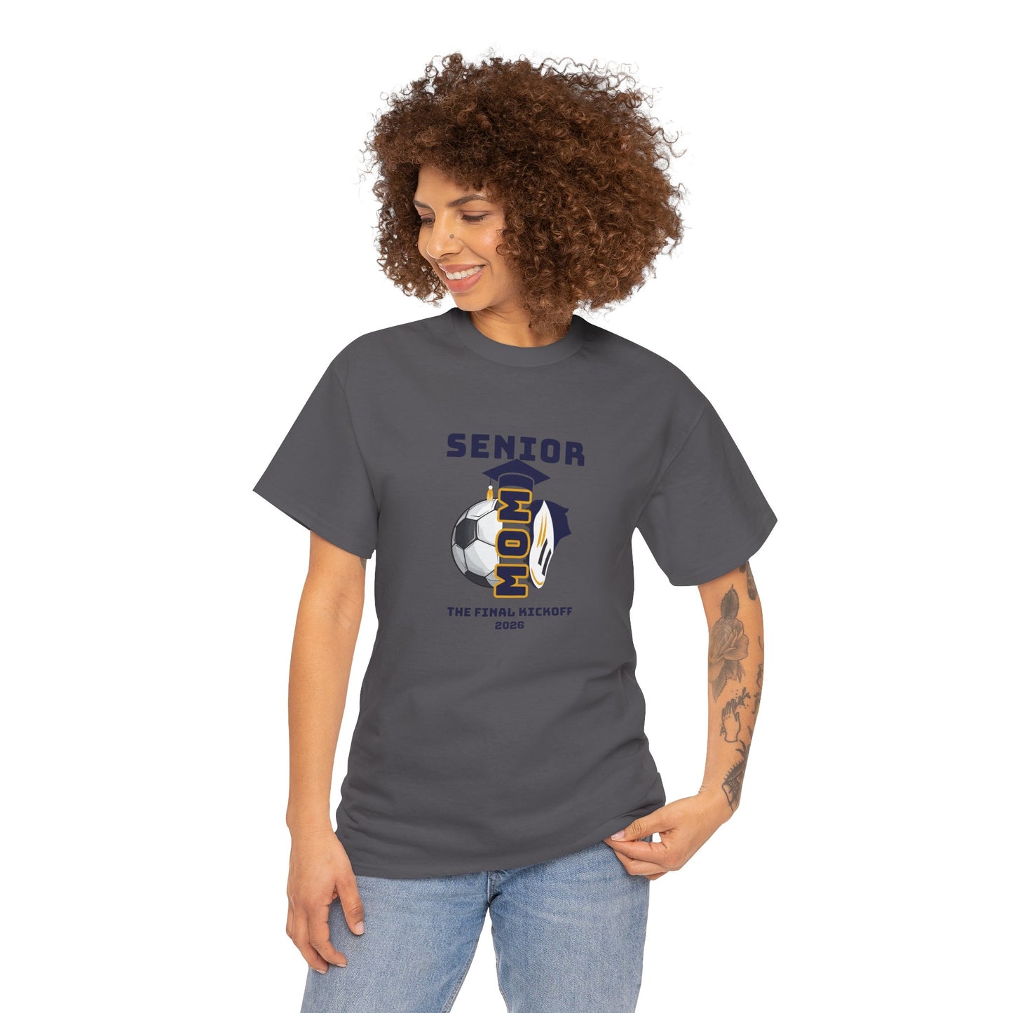 Final Kick Off Senior Soccer Mom Tee, Unisex Heavy Cotton Tee, Class of 2026