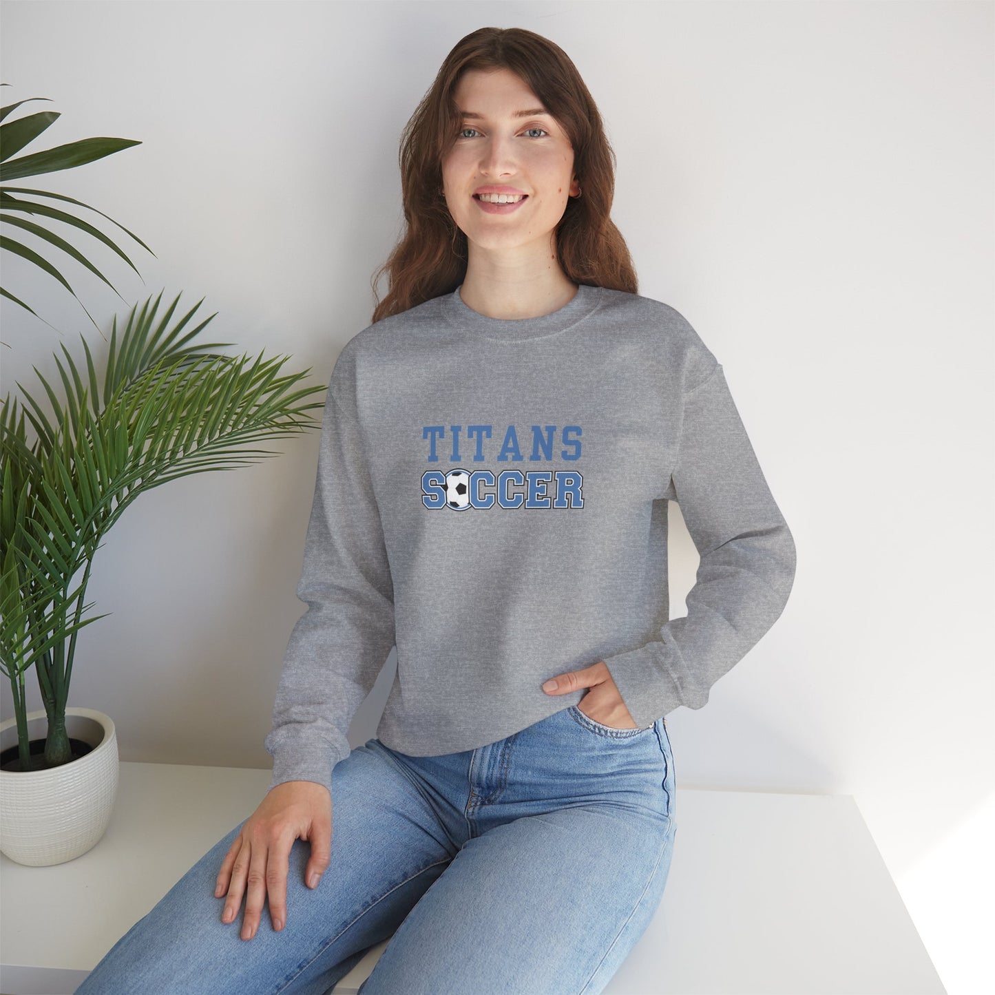 Titans Soccer Crewneck Sweatshirt, Ideal for Parents & Fans, Collins High School Soccer