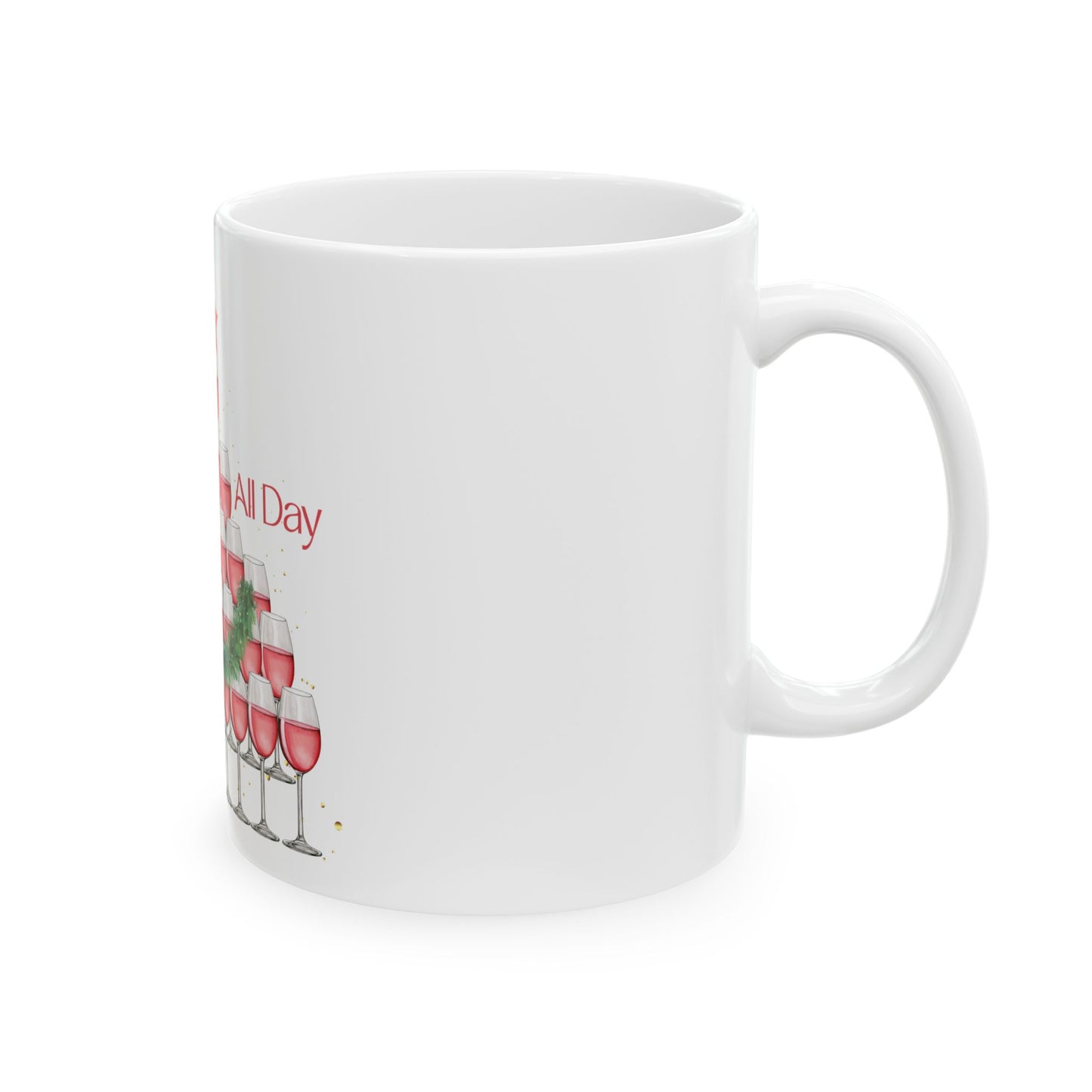 Rosé & Sleigh All Day Holiday Ceramic Coffee Cup