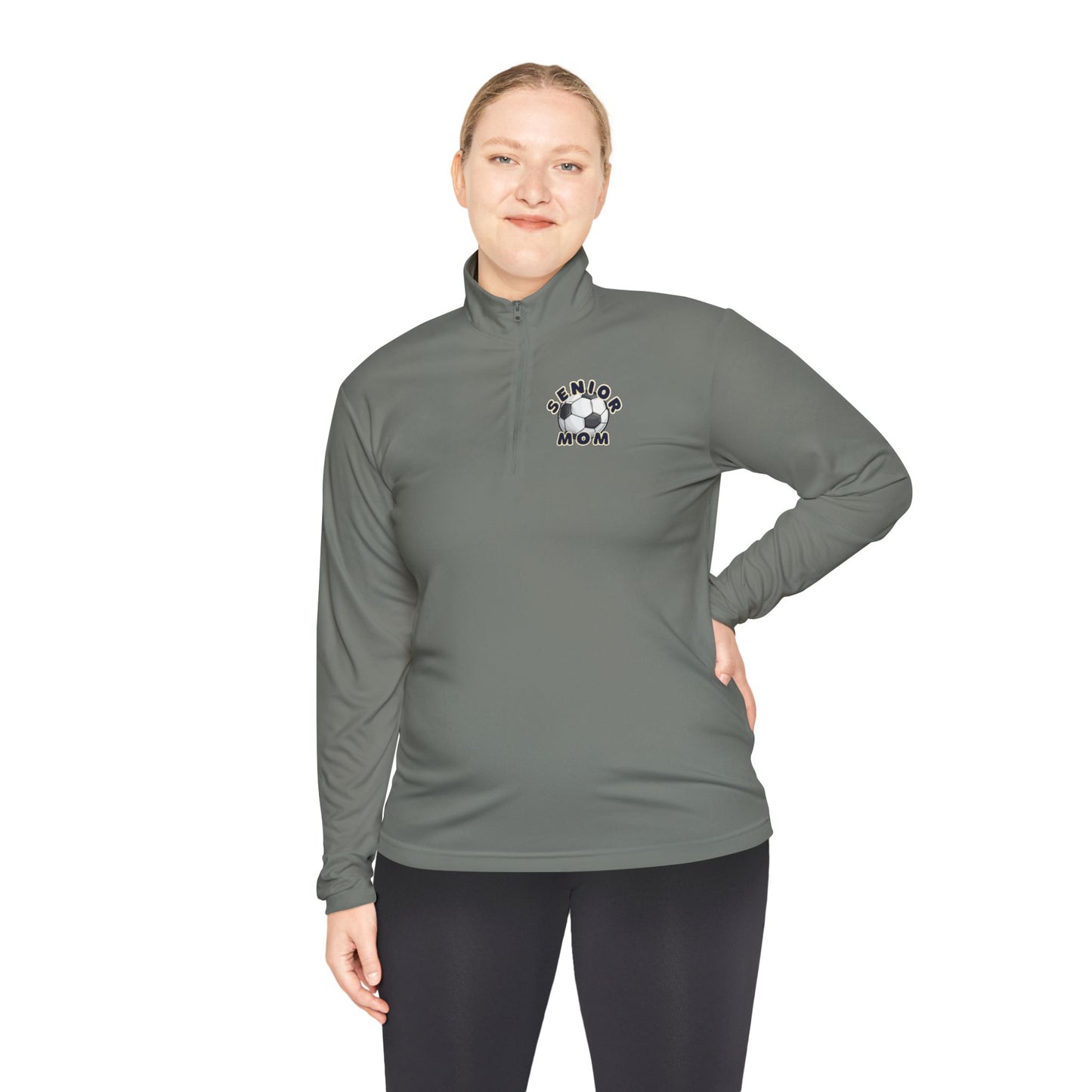 Senior Mom Stylish Unisex Quarter-Zip Pullover, Casual Layering, Gift for Men & Women, Sporty Style, Perfect for Fall & Winter