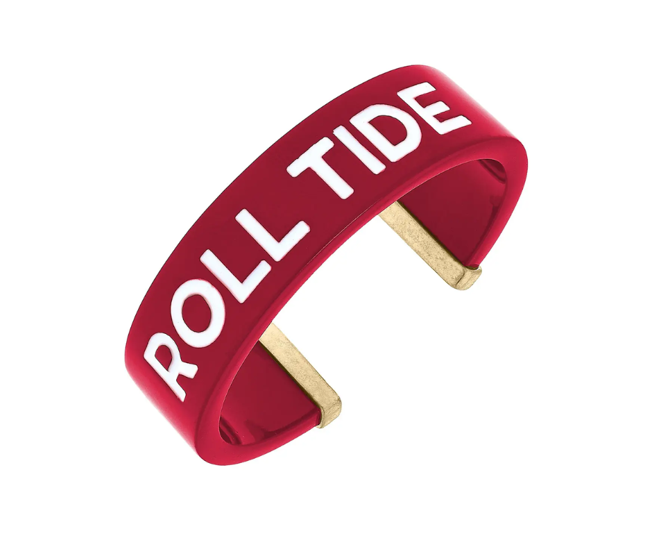 Alabama Crimson Tide Resin Cuff Bracelet in Crimson