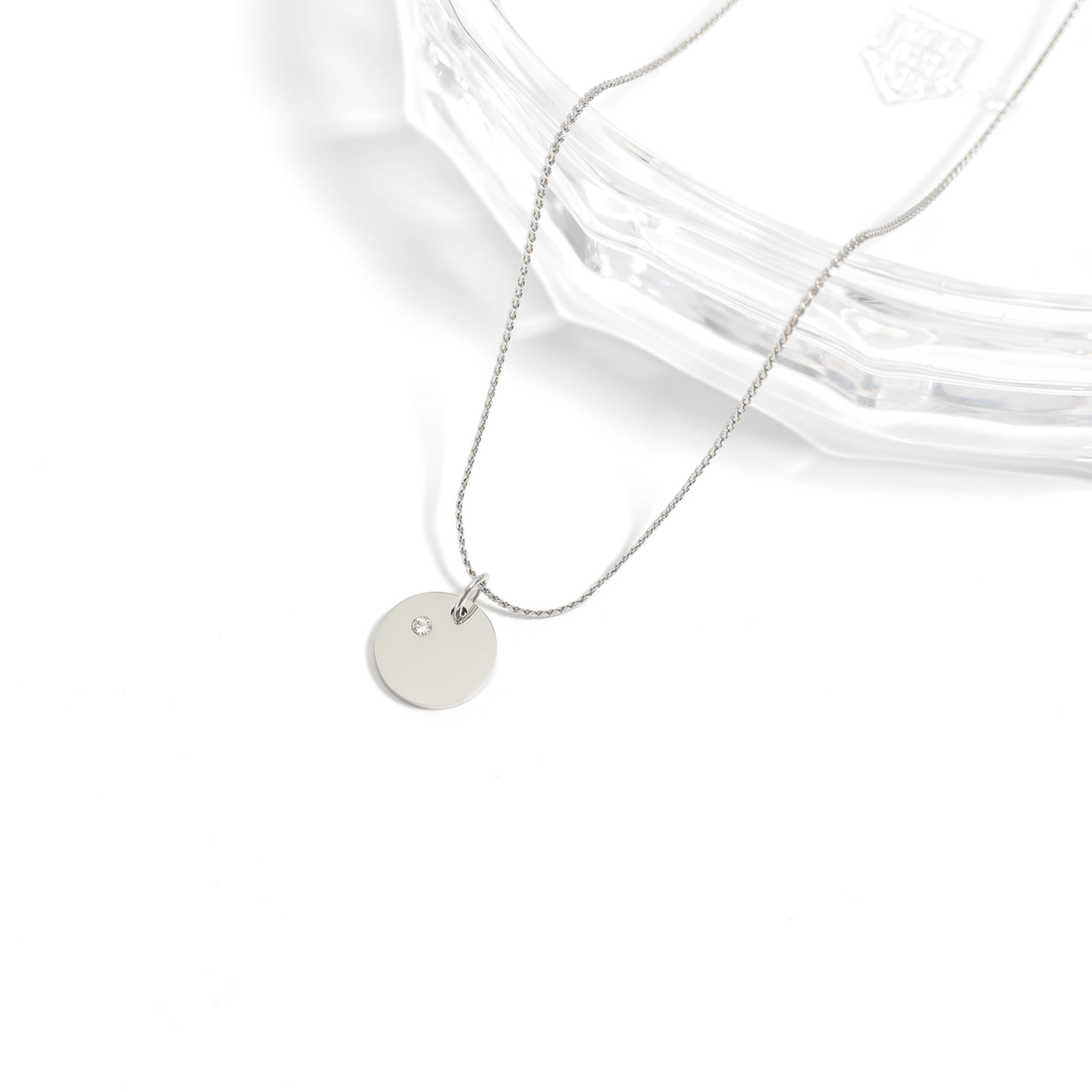 18K Gold Pvd Blank Engravable Circle Birthstone Charm