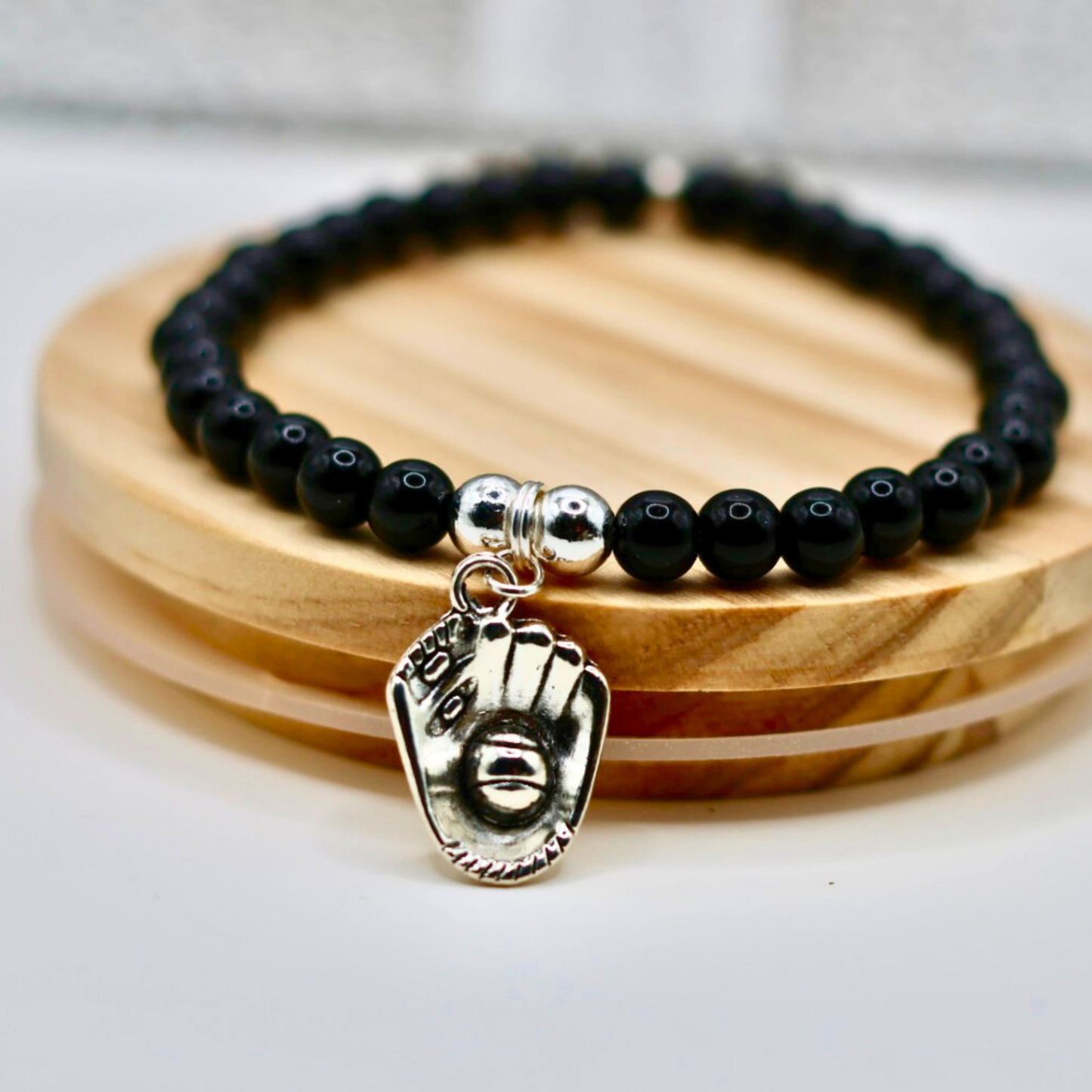 Stretch Beaded Sports Charm Bracelet