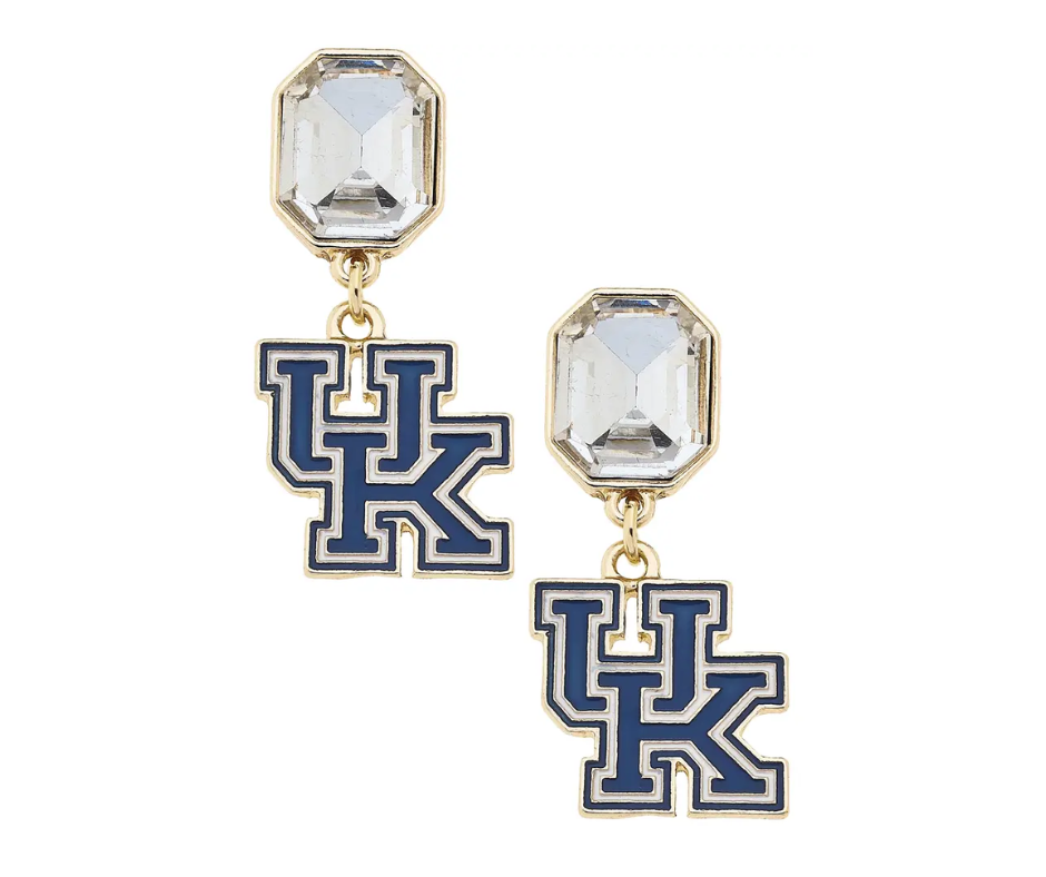 Kentucky Wildcats Rhinestone Enamel Logo Earrings
