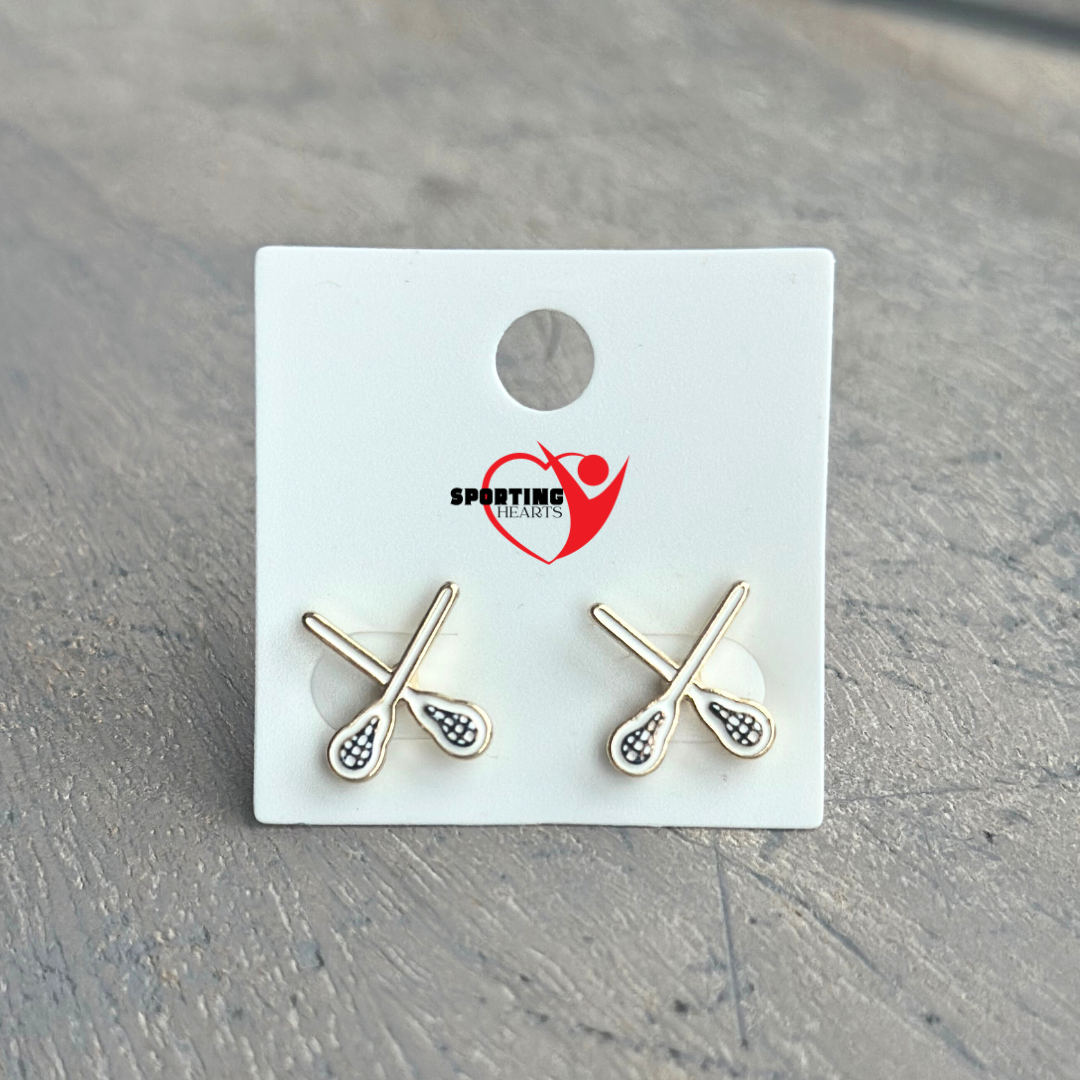 Lacrosse Signature Enamel Stud Earring