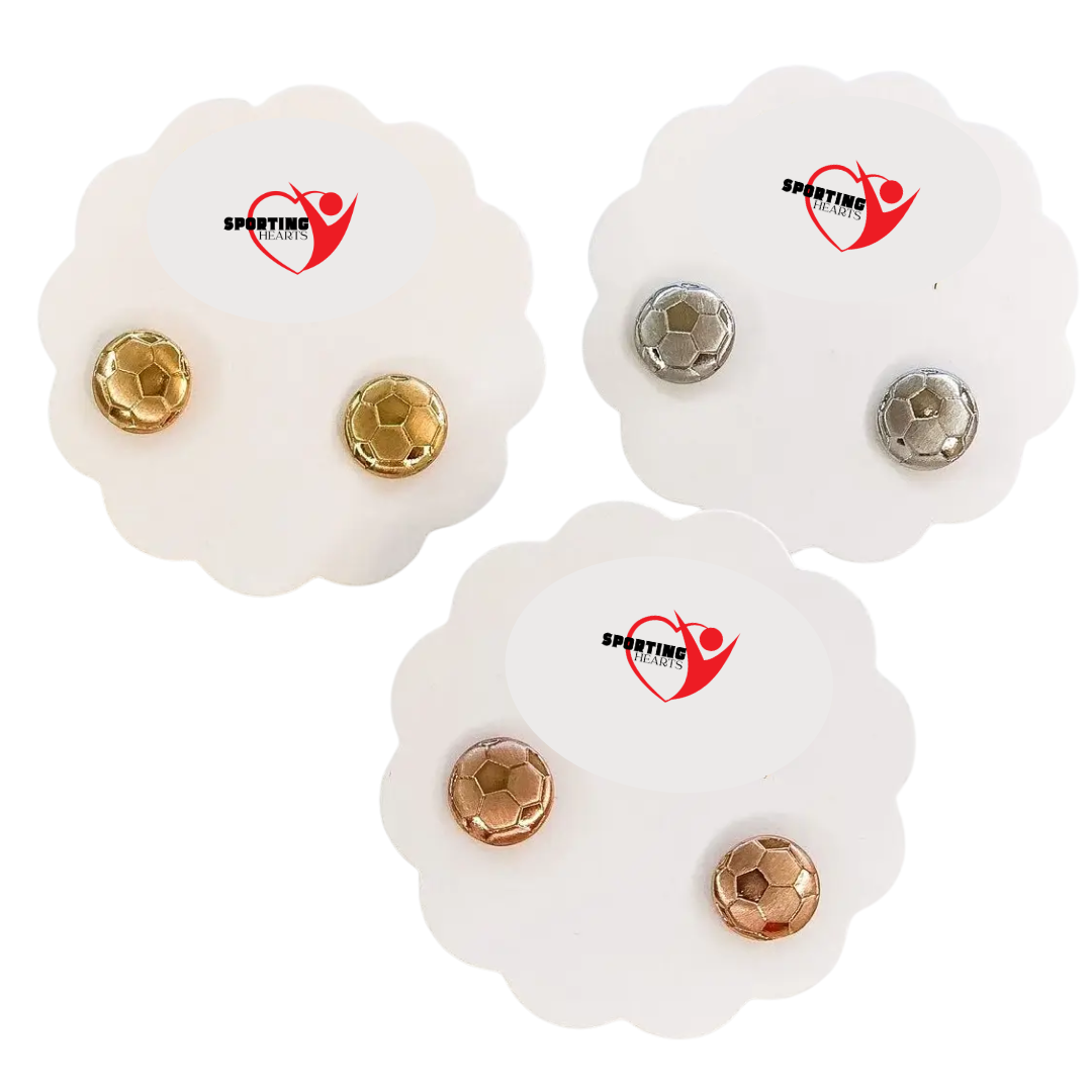 Soccer Stud Earrings- Gold, Silver and Rose Gold Options