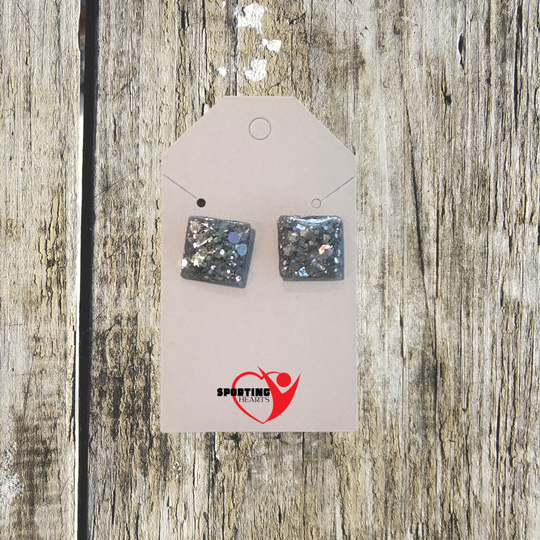 Game Day- Custom Glitter Stud Earrings