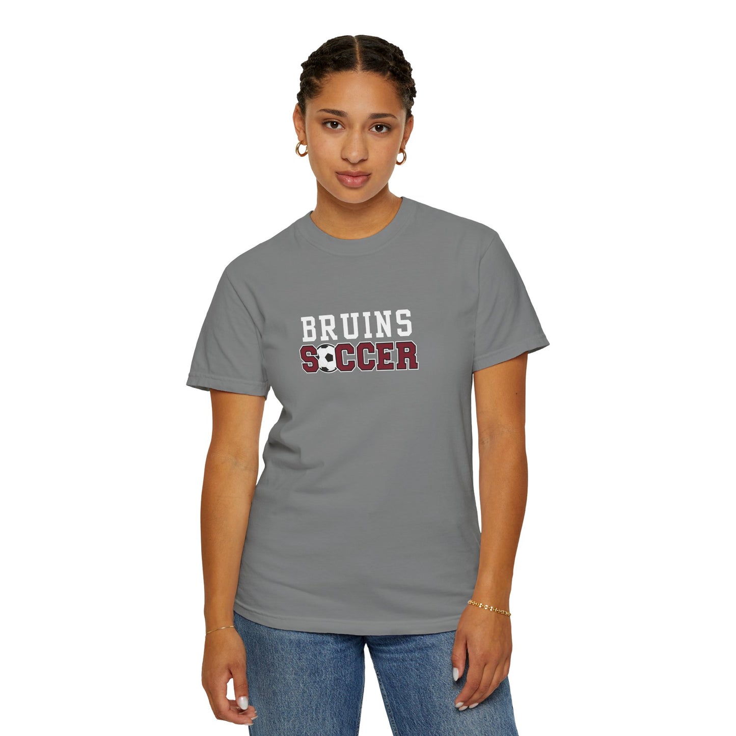 Bruins Soccer Garment-Dyed T-Shirt, Unisex Sports Tee, Comfortable Casual Wear, Perfect Gift for Soccer Fans, Team Spirit Apparel