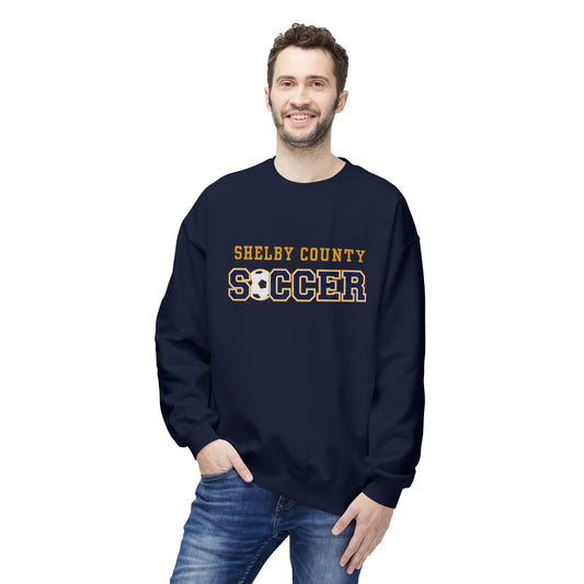 Shelby County Soccer Crewneck Sweatshirt, Unisex Fleece Pullover, Sports Apparel, Gift for Soccer Fans, Casual Wear, Team Spirit