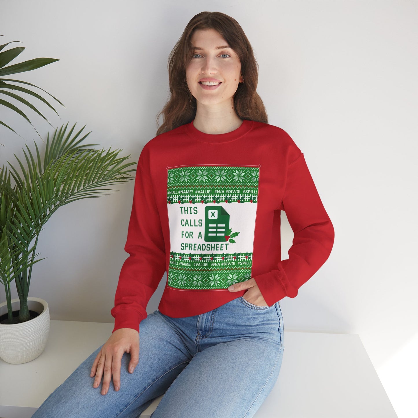 Christmas Calls for a Spreadsheet Crewneck Sweatshirt