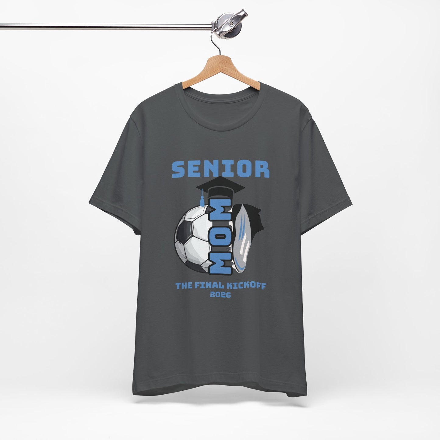 The Final Kickoff, Senior Mom Soccer Tee - Unisex Jersey Short Sleeve, End of Season