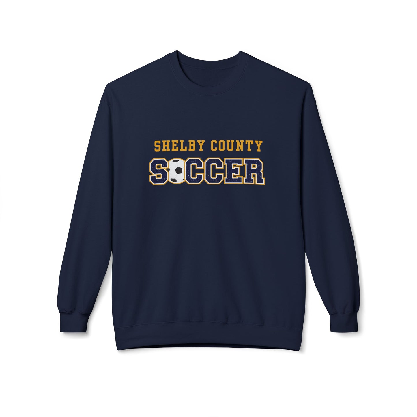 Shelby County Soccer Crewneck Sweatshirt, Unisex Fleece Pullover, Sports Apparel, Gift for Soccer Fans, Casual Wear, Team Spirit