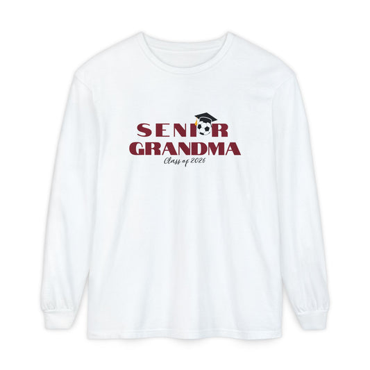 Senior Soccer Grandma Long Sleeve T-Shirt, Gift for Grandma, Class of 2026 Celebration, Graduation Outfit,