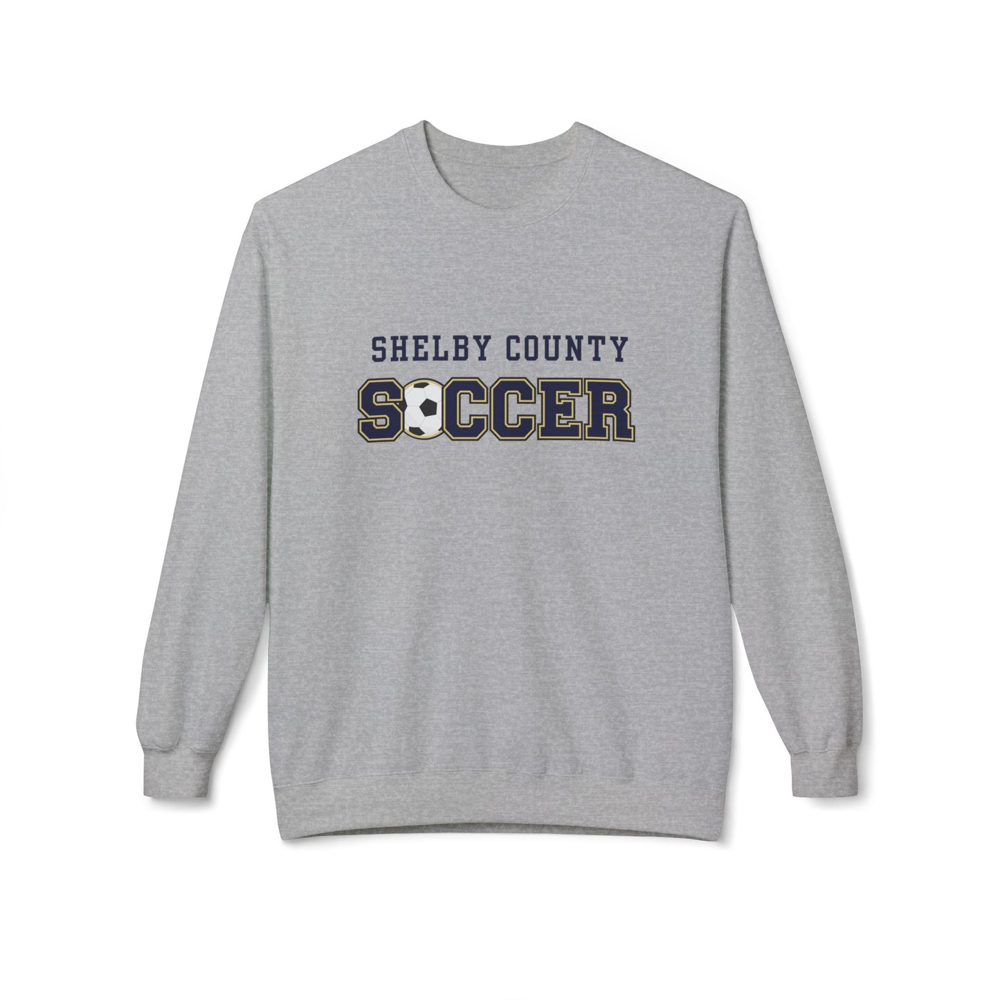 Shelby County Soccer Crewneck Sweatshirt, Unisex Fleece Pullover, Sports Apparel, Gift for Soccer Fans, Casual Wear, Team Spirit