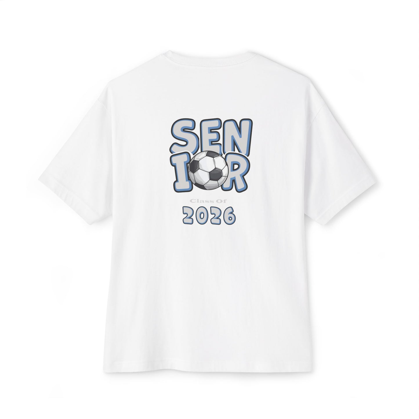2026 Senior Soccer Oversized Boxy Tee, Graduation Gift, Sports Fan Apparel