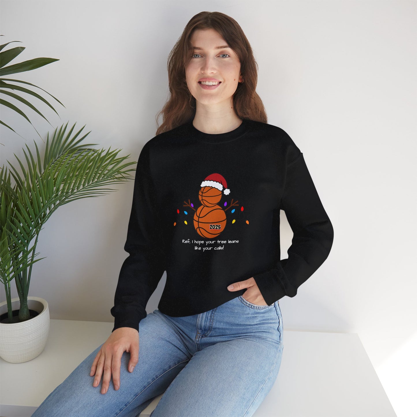 Basketball Christmas Crewneck Sweatshirt – 2025 Santa Basketball Holiday Sweatshirt