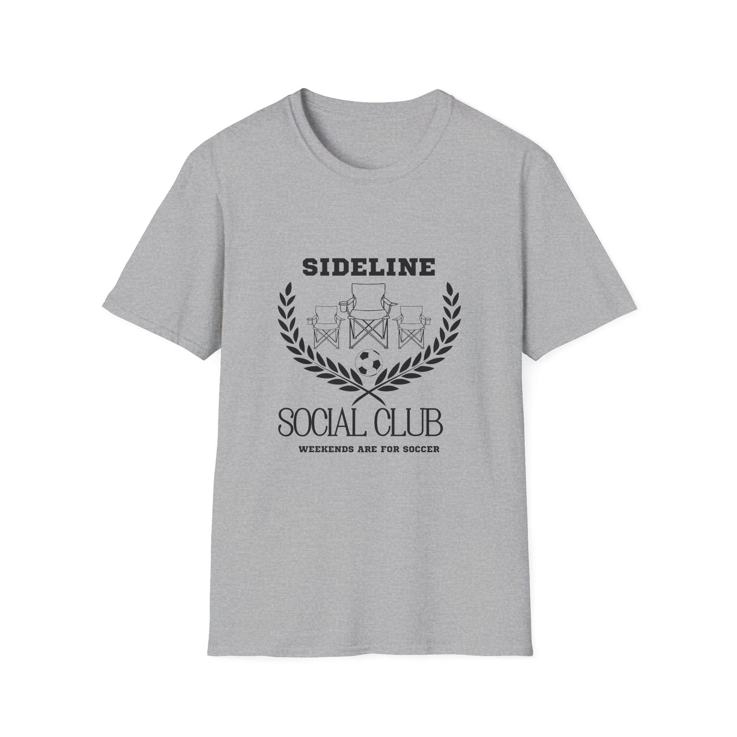 Sideline Social Club T-Shirt, Casual Tee, Weekend Vibes Shirt Gift for Soccer Fans, Summer Style