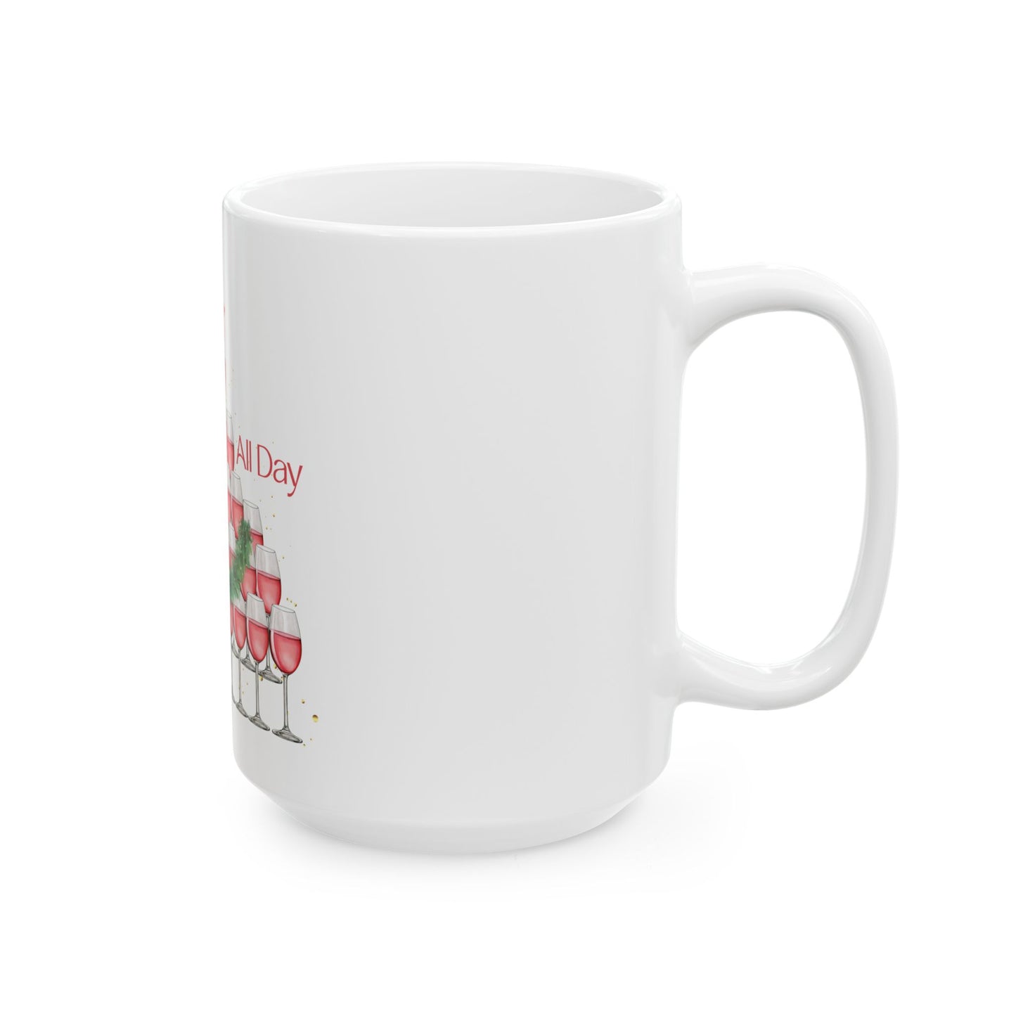 Rosé & Sleigh All Day Holiday Ceramic Coffee Cup