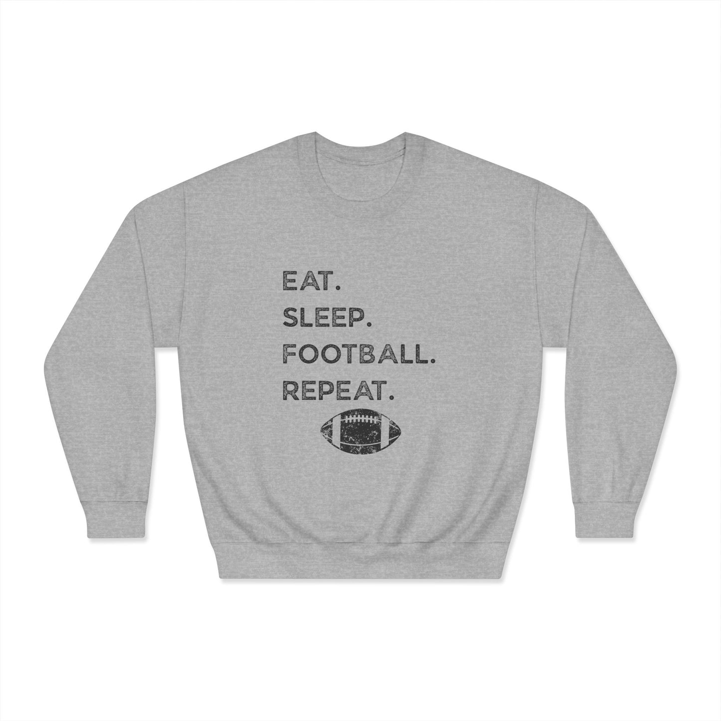 Football Enthusiast Sweatshirt - Eat Sleep Football Repeat, Great for Game Days, Sports Events, and Tailgating, Gift for Fans