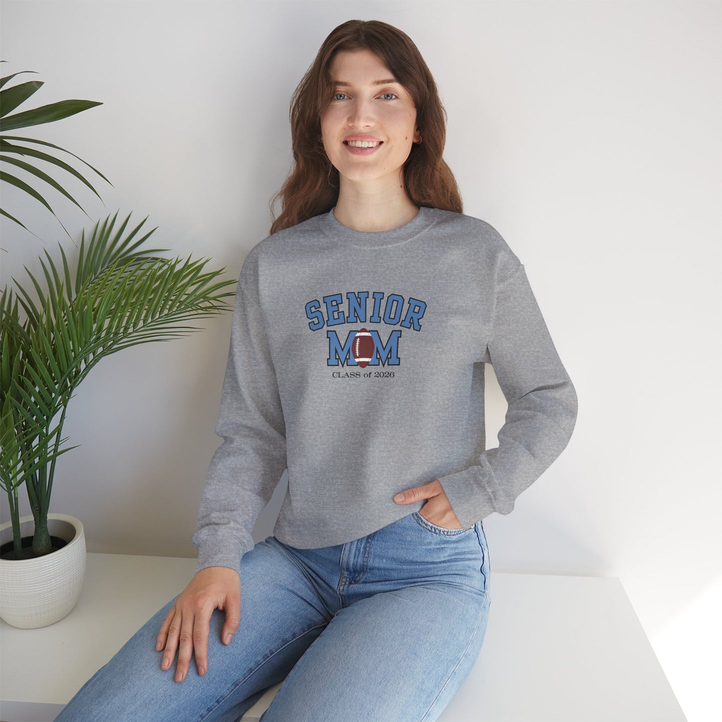 Senior Football Mom Crewneck Sweatshirt | Class of 2026