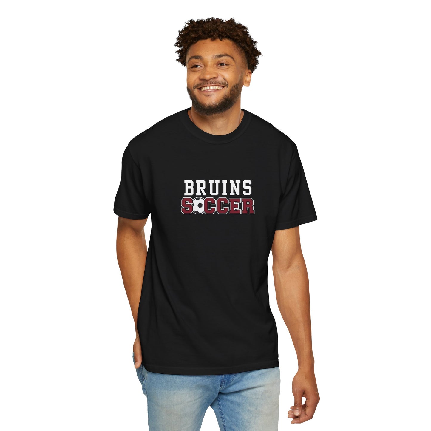 Bruins Soccer Garment-Dyed T-Shirt, Unisex Sports Tee, Comfortable Casual Wear, Perfect Gift for Soccer Fans, Team Spirit Apparel