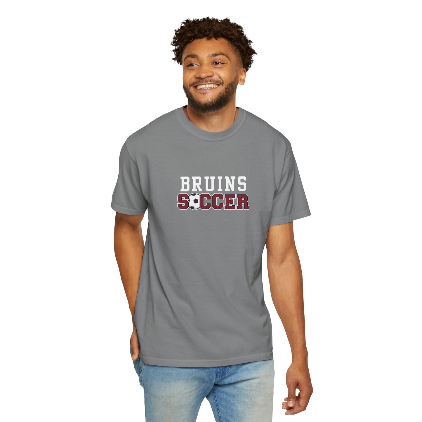 Bruins Soccer Garment-Dyed T-Shirt, Unisex Sports Tee, Comfortable Casual Wear, Perfect Gift for Soccer Fans, Team Spirit Apparel