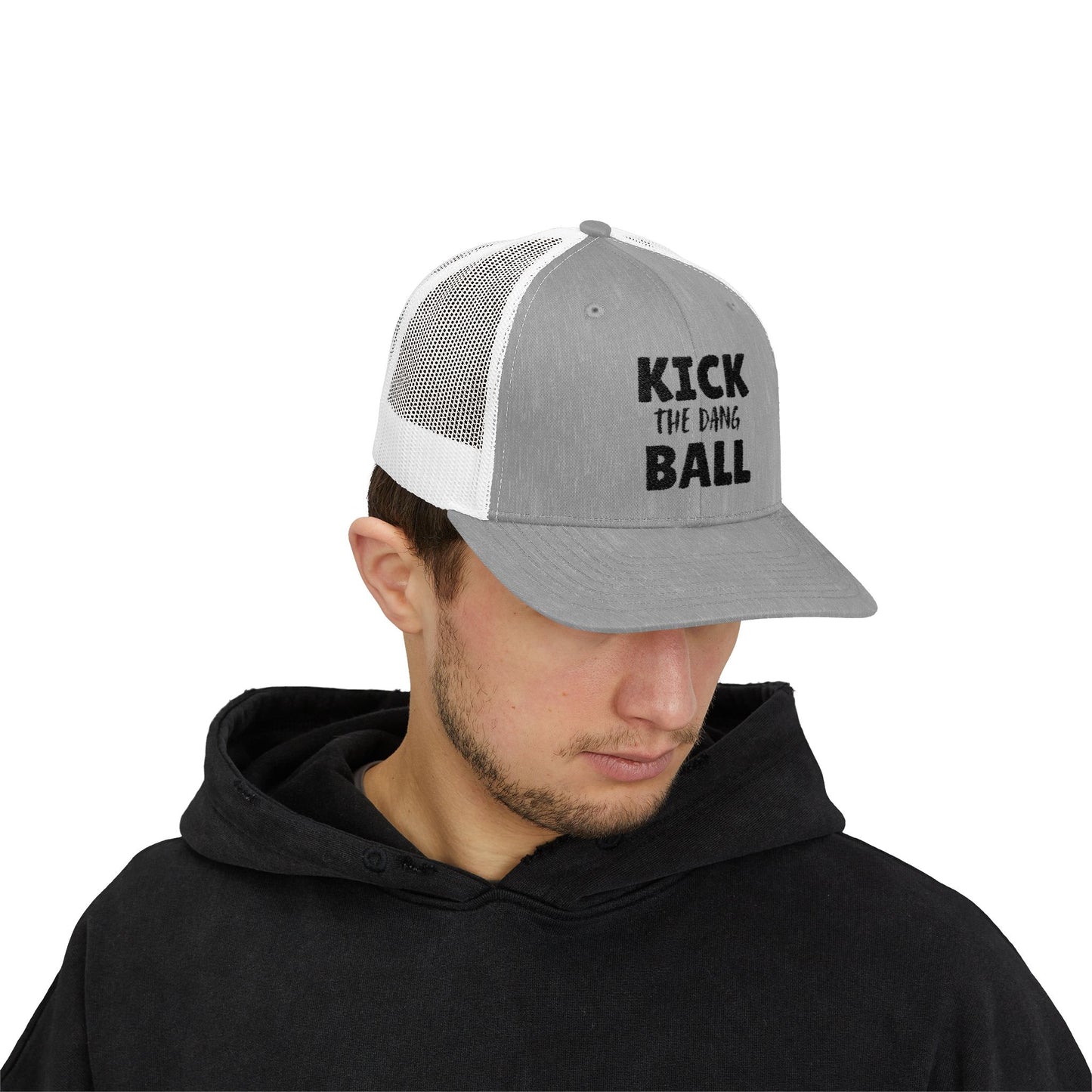 Kick the Dang Ball Snapback Trucker Cap, Sports Cap, Casual Cap, Gift for Athletes, Fun Hat for Outdoor Events