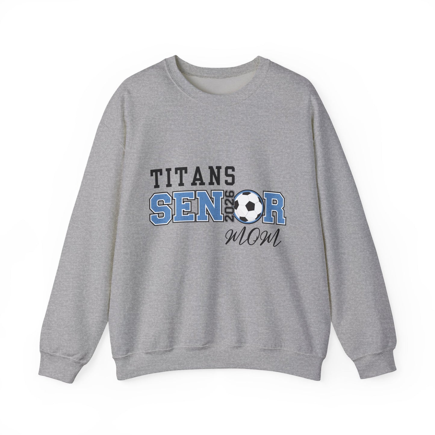 Titan Soccer Senior Mom Sweatshirt | Cozy Team Spirit Wear, Gift for Sports Moms, Comfortable Crewneck, Perfect for Game Days