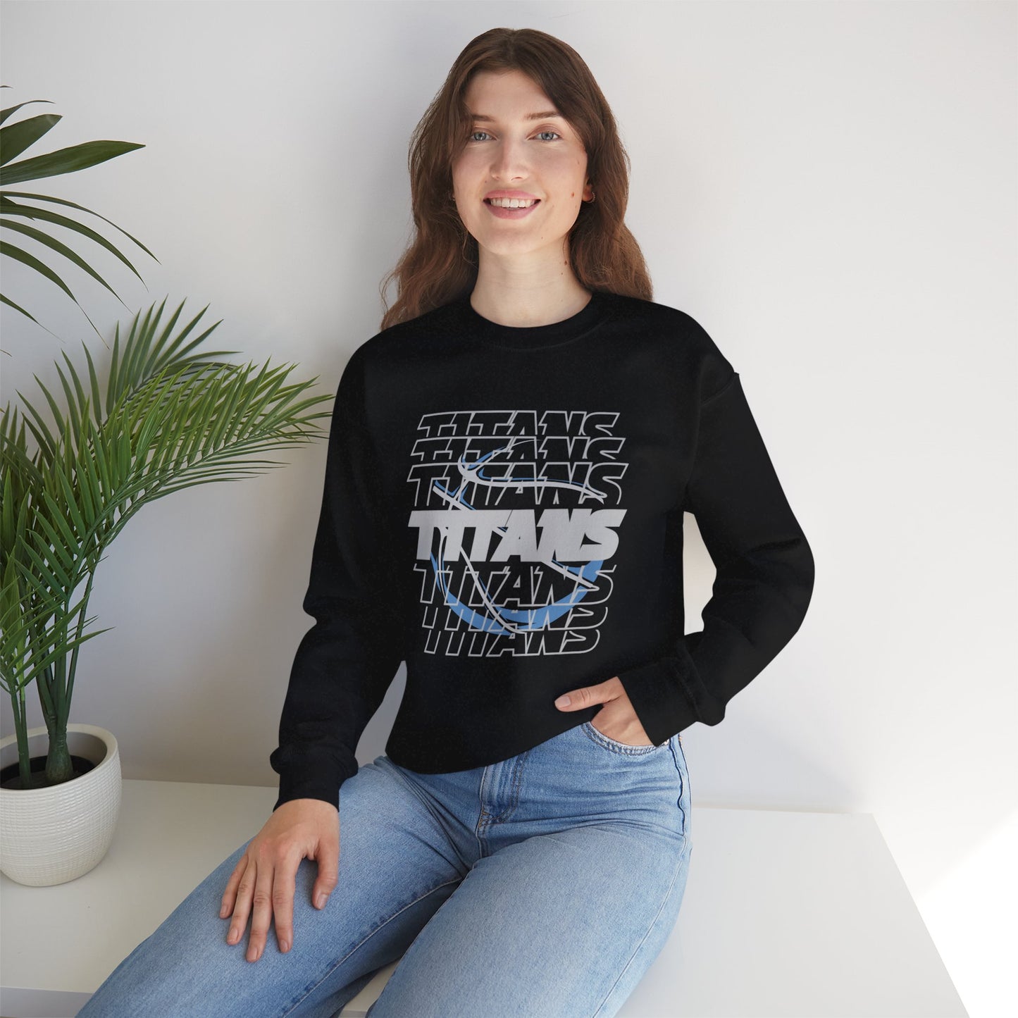 TITANS on Repeat Sweatshirt — Retro Stacked Basketball Crewneck