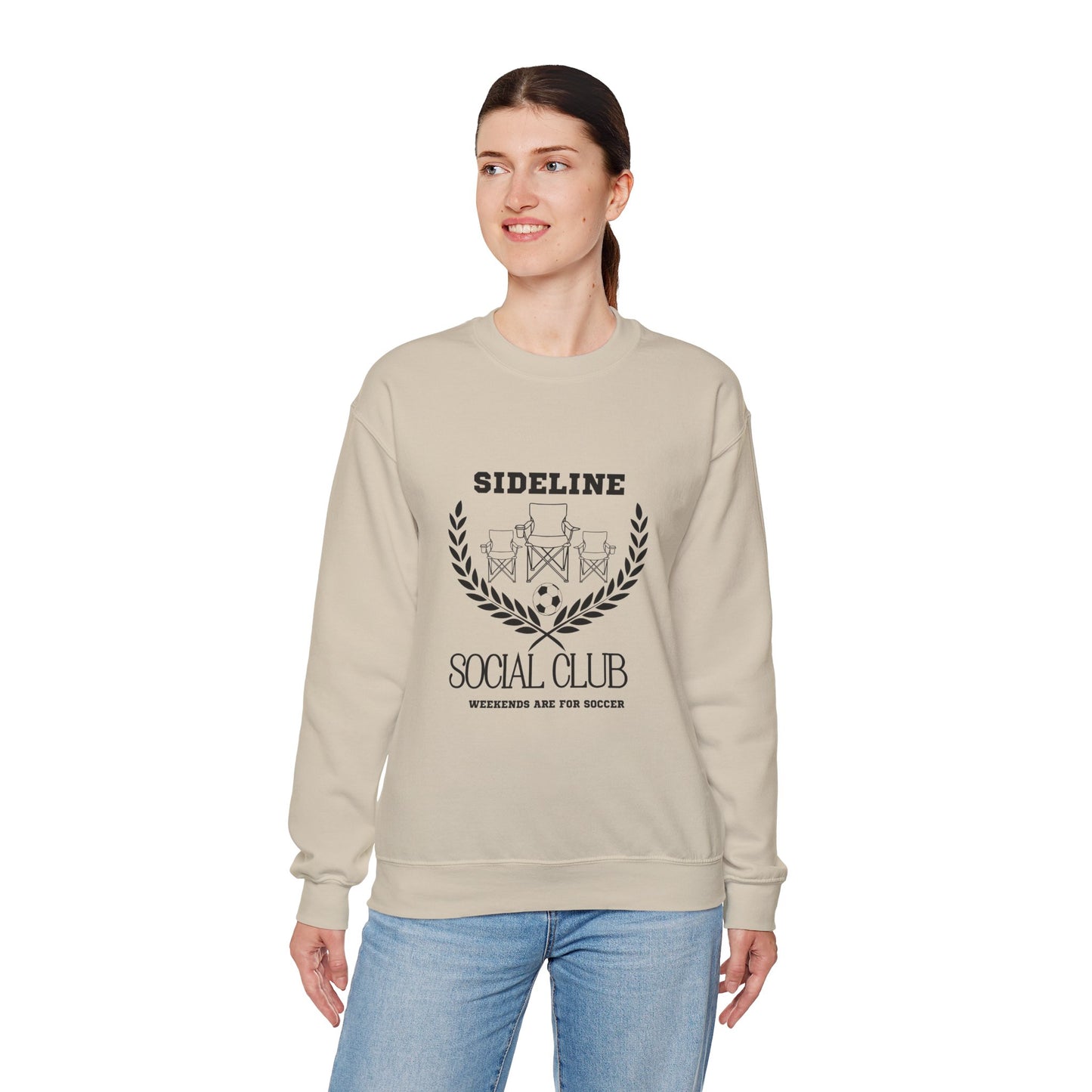 Unisex Heavy Blend™ Crewneck Sweatshirt - Sideline Social Club, Casual Sportswear, Perfect for Game Day, Gift for Soccer Lovers