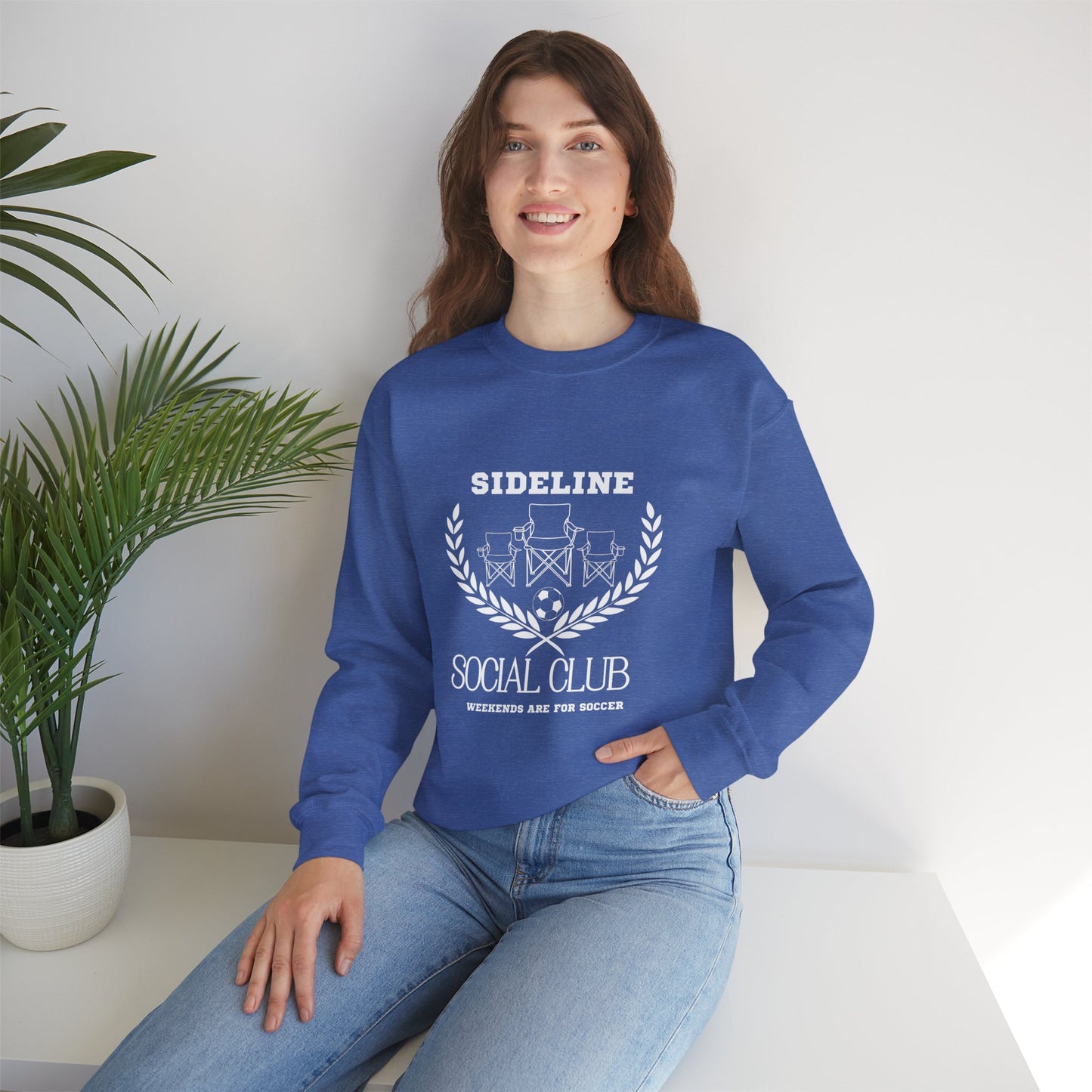 Unisex Heavy Blend™ Crewneck Sweatshirt - Sideline Social Club, Casual Sportswear, Perfect for Game Day, Gift for Soccer Lovers
