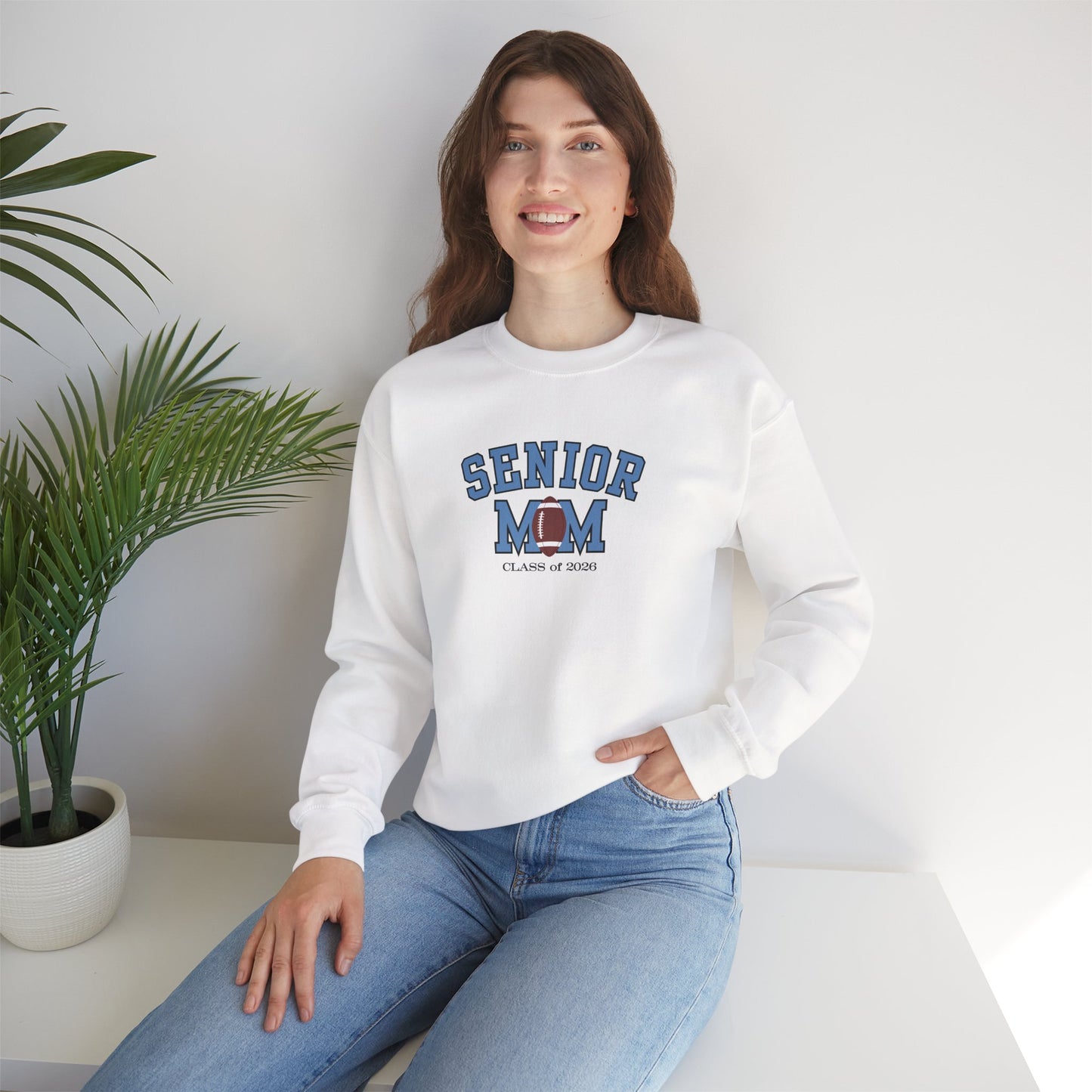 Senior Football Mom Crewneck Sweatshirt | Class of 2026