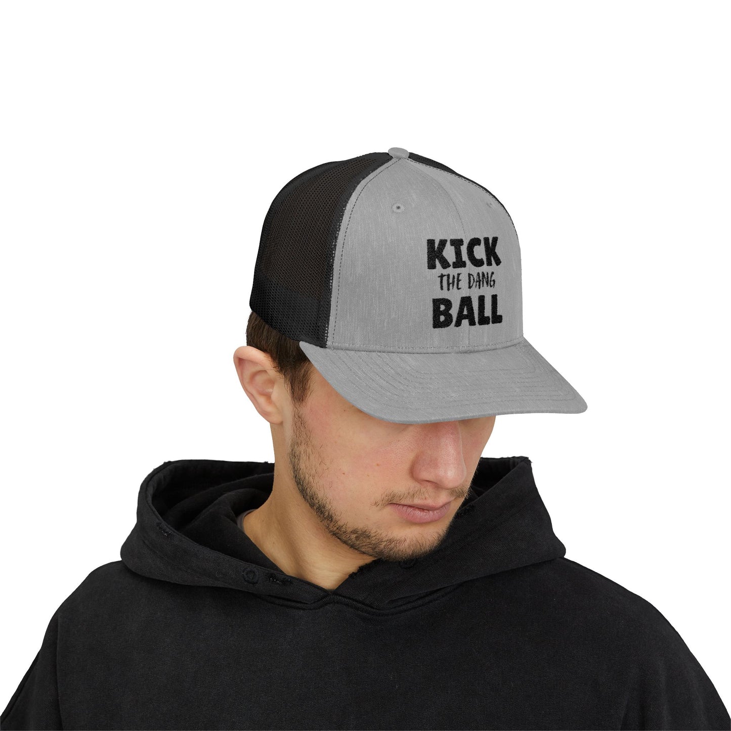 Kick the Dang Ball Snapback Trucker Cap, Sports Cap, Casual Cap, Gift for Athletes, Fun Hat for Outdoor Events