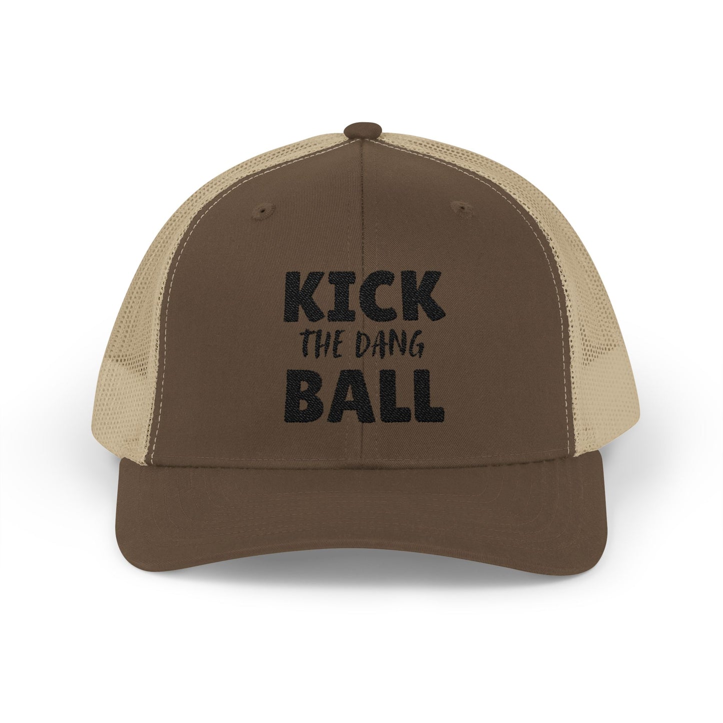 Kick the Dang Ball Snapback Trucker Cap, Sports Cap, Casual Cap, Gift for Athletes, Fun Hat for Outdoor Events