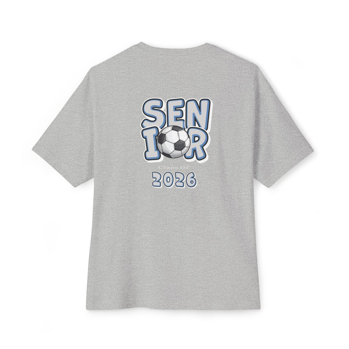 2026 Senior Soccer Oversized Boxy Tee, Graduation Gift, Sports Fan Apparel