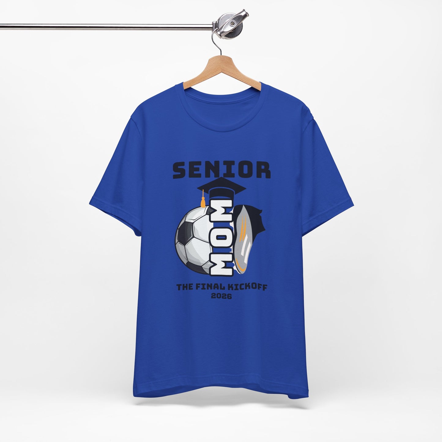 The Final Kickoff, Senior Mom Soccer Tee - Unisex Jersey Short Sleeve, End of Season