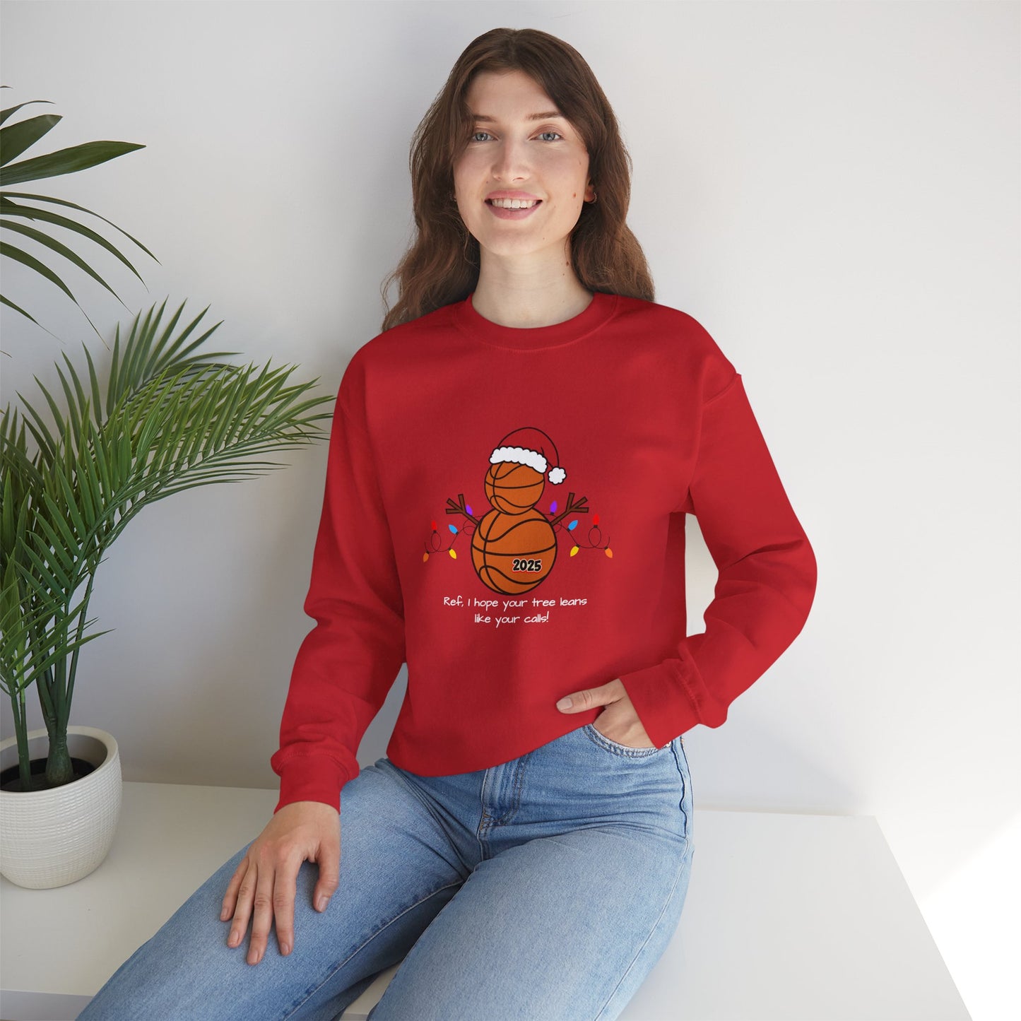 Basketball Christmas Crewneck Sweatshirt – 2025 Santa Basketball Holiday Sweatshirt