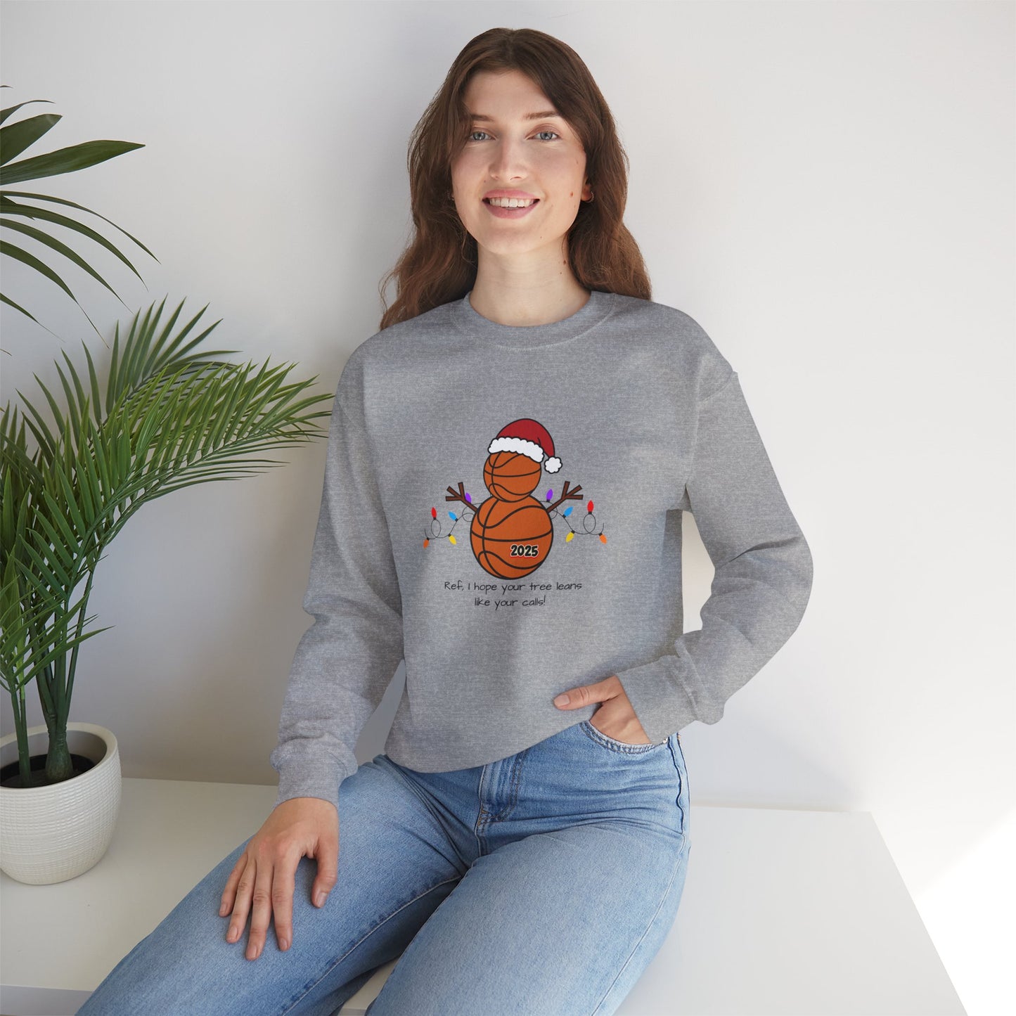 Basketball Christmas Crewneck Sweatshirt – 2025 Santa Basketball Holiday Sweatshirt