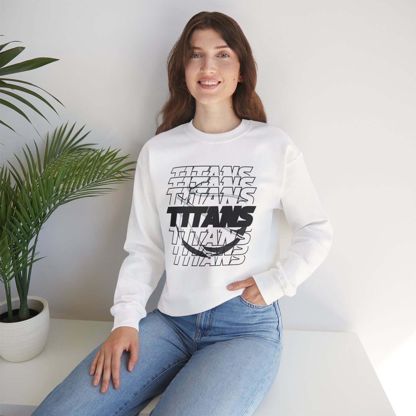 TITANS on Repeat Sweatshirt — Retro Stacked Basketball Crewneck