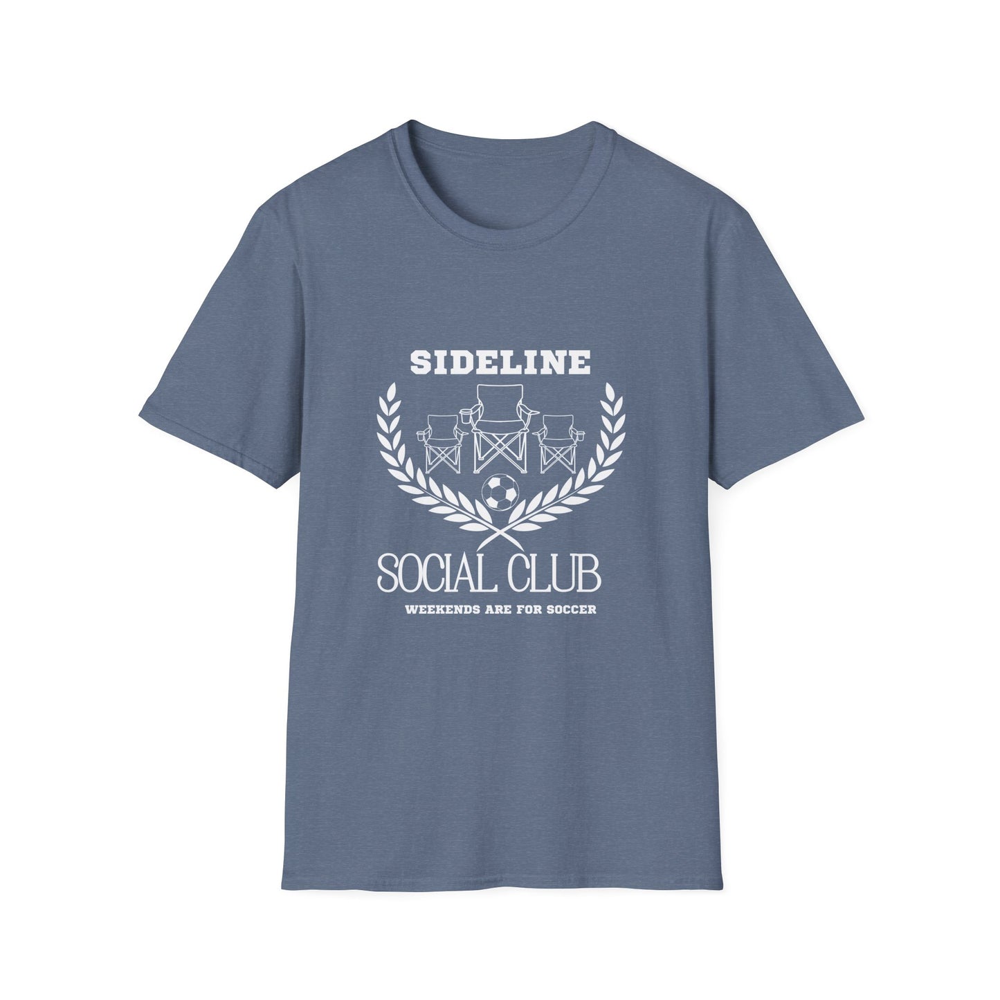 Sideline Social Club T-Shirt, Casual Tee, Weekend Vibes Shirt Gift for Soccer Fans, Summer Style