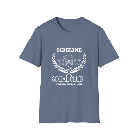 Sideline Social Club T-Shirt, Casual Tee, Weekend Vibes Shirt Gift for Soccer Fans, Summer Style
