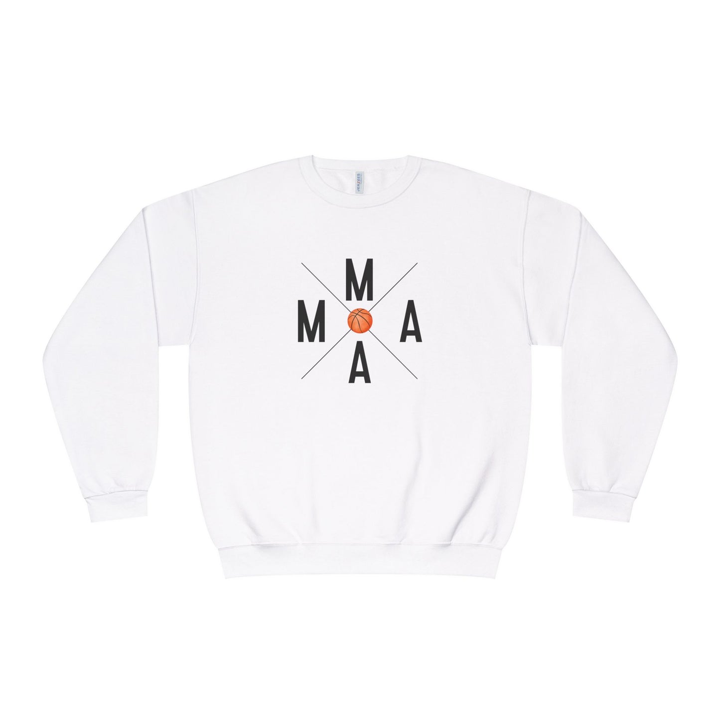 MAMA Crossed Letters with Basketball Crewneck Sweatshirt