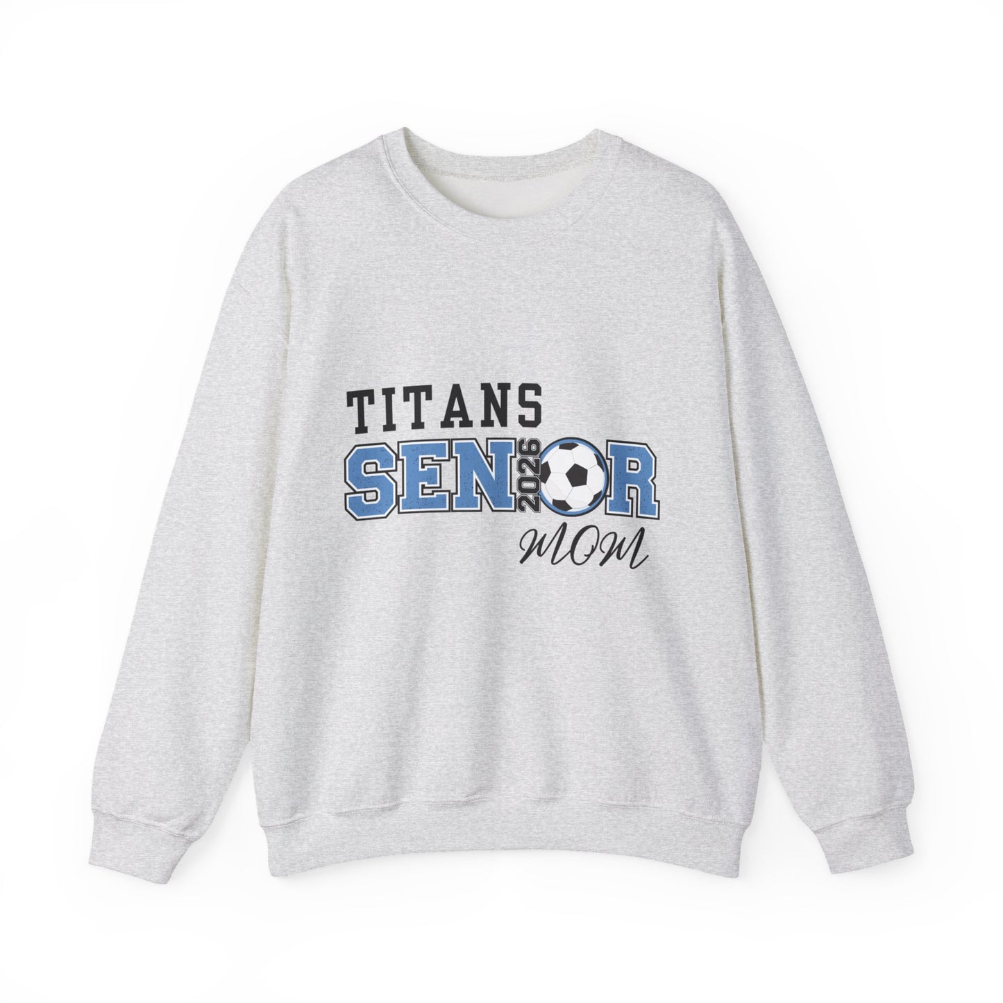 Titan Soccer Senior Mom Sweatshirt | Cozy Team Spirit Wear, Gift for Sports Moms, Comfortable Crewneck, Perfect for Game Days
