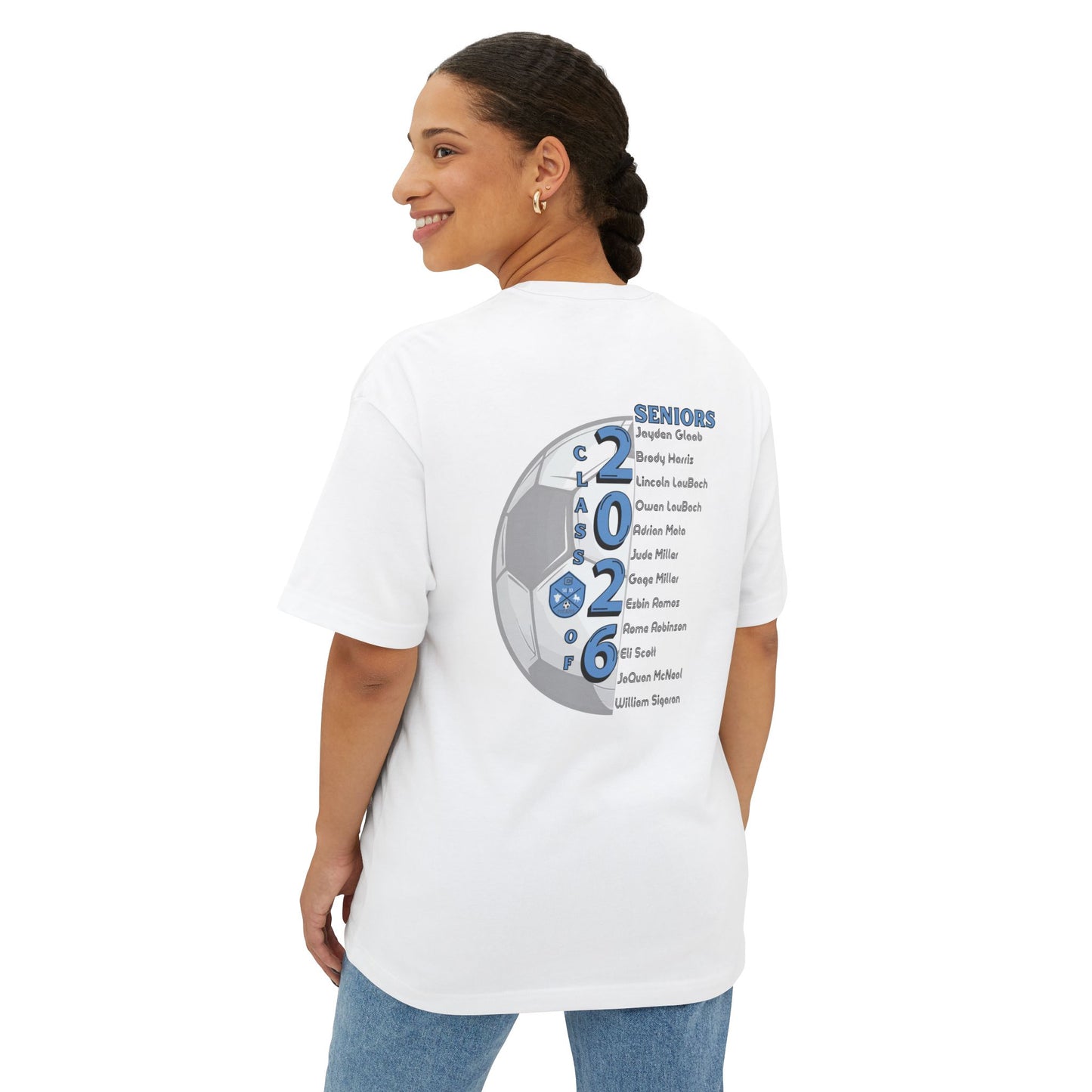 Collins Soccer Seniors Oversized Boxy Tee (Titans Crest), Soccer Senior Tribute, Class of 2026