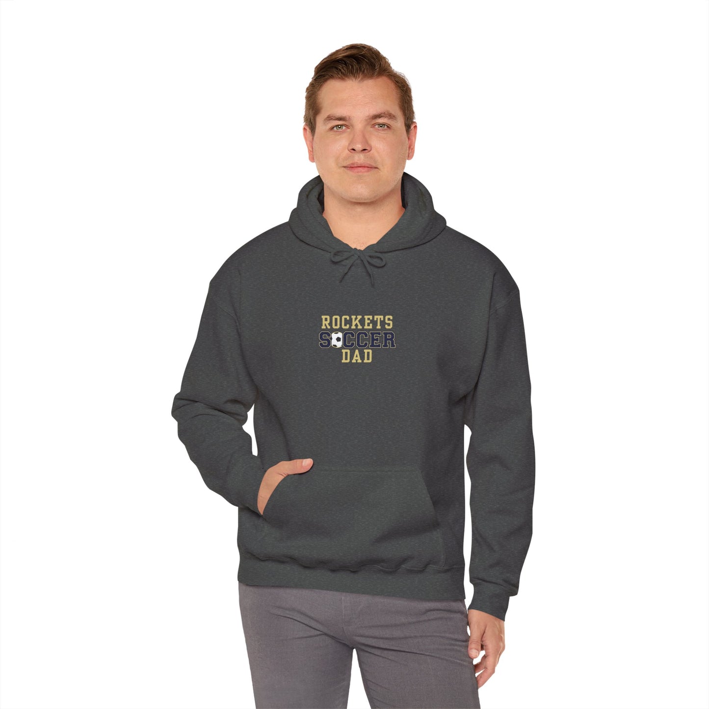 Rockets Soccer Dad Hoodie, Gift for Dad, Sports Sweatshirt, Father's Day Apparel, Unisex Heavy Blend Hoodie