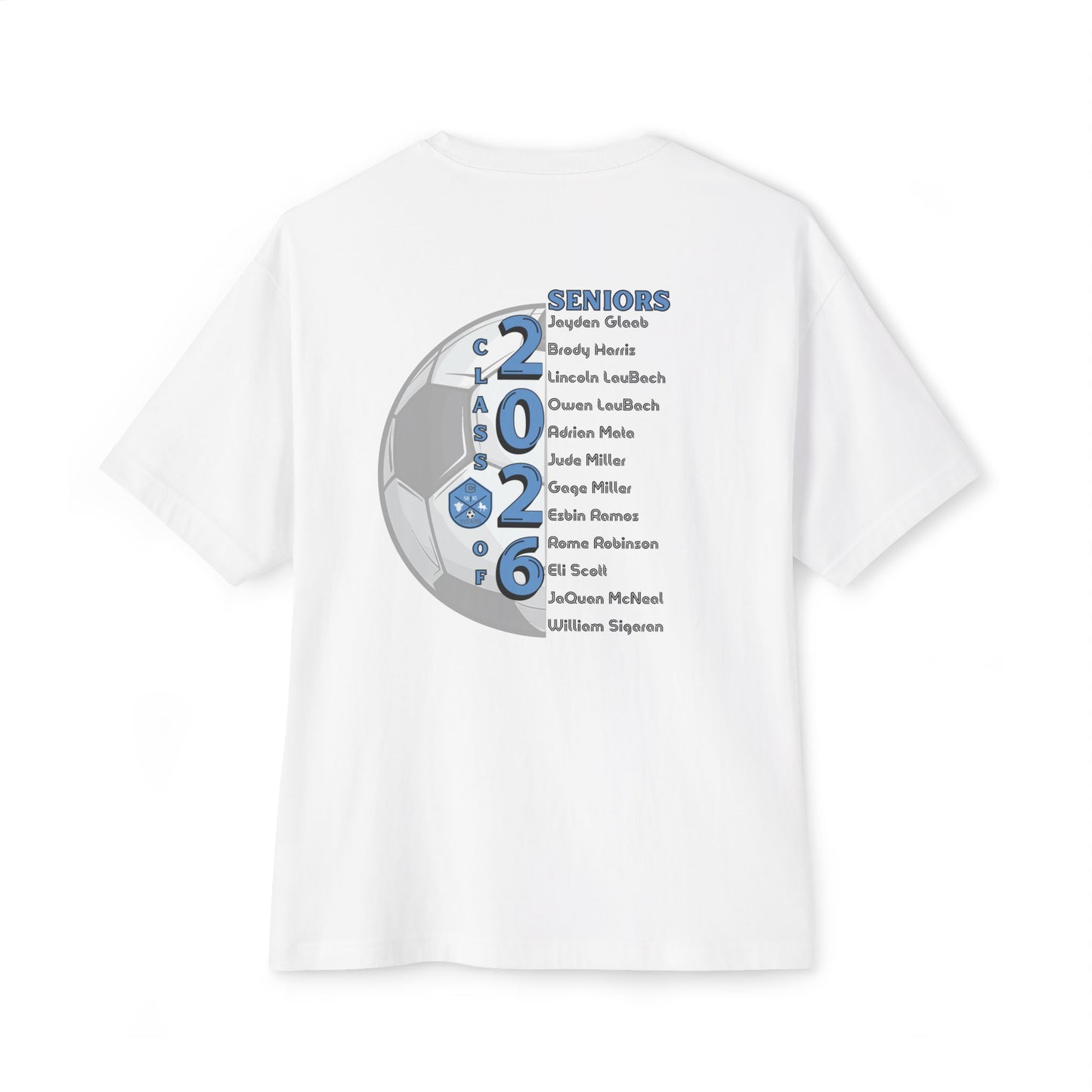 Collins Soccer Seniors Oversized Boxy Tee (Titans Crest), Soccer Senior Tribute, Class of 2026